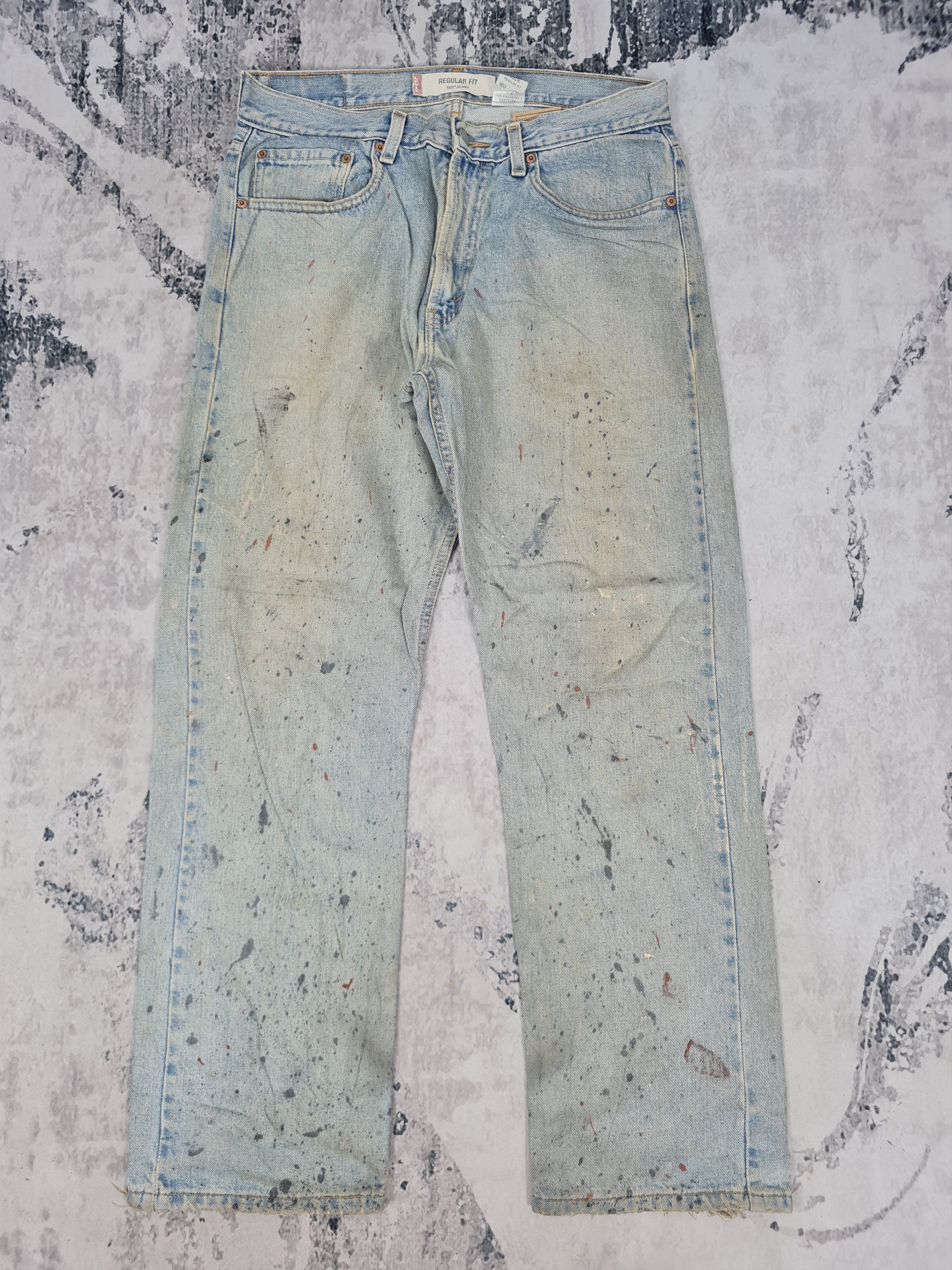 image of If Six Was Nine x Levis Vintage Clothing VTG Levis 505 Paint Splatter Bondage Jeans L0361 Size 33X3