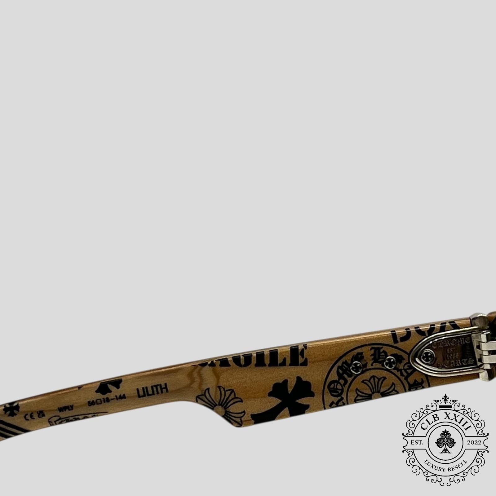 Chrome Hearts Chrome Hearts Stencil Lilith Wooden Framed Sunglasses Size ONE SIZE - 5 Thumbnail