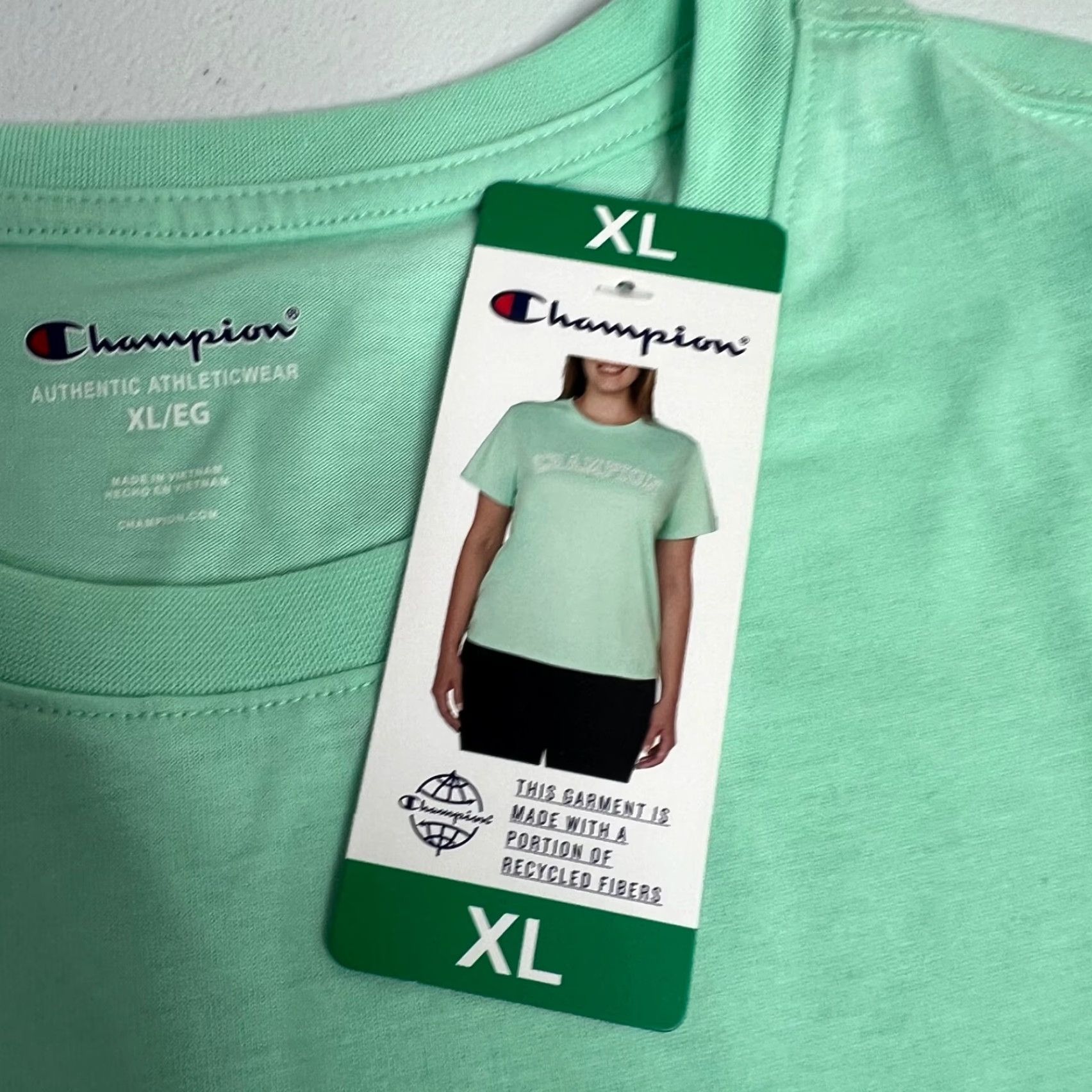 Champion Champion Graphic T-Shirt Women's XL Green Short Sleeve Tee Athleticwear Size XL / US 12-14 / IT 48-50 - 4 Thumbnail
