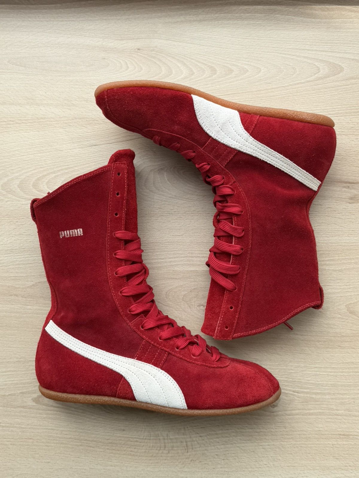 Puma Retro Puma Suede Red Boxing Lace up Boots Size US 9 / IT 39 - 9 Thumbnail