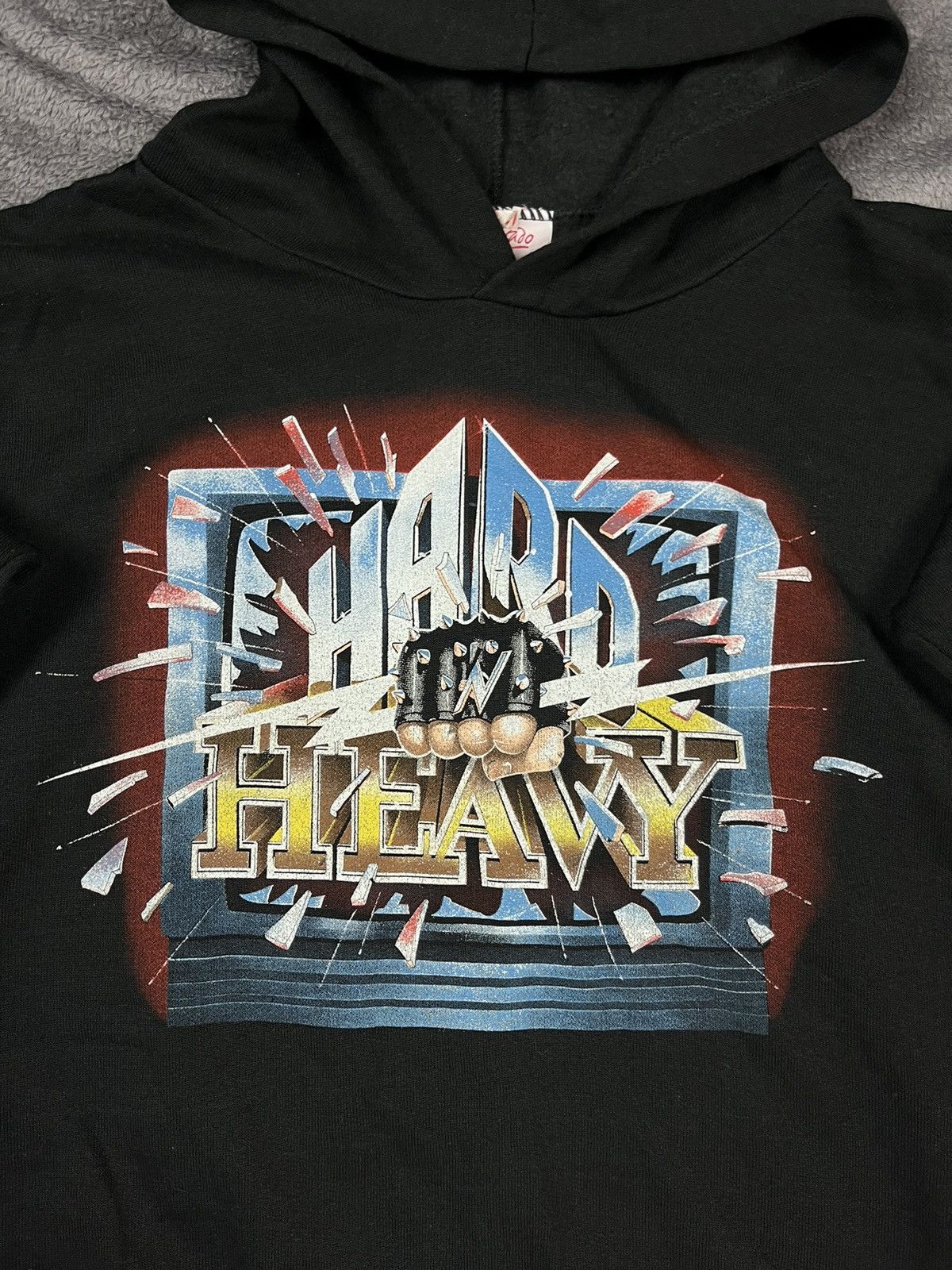 Hard n heavy vintage hoodie radio 80s 90s never use