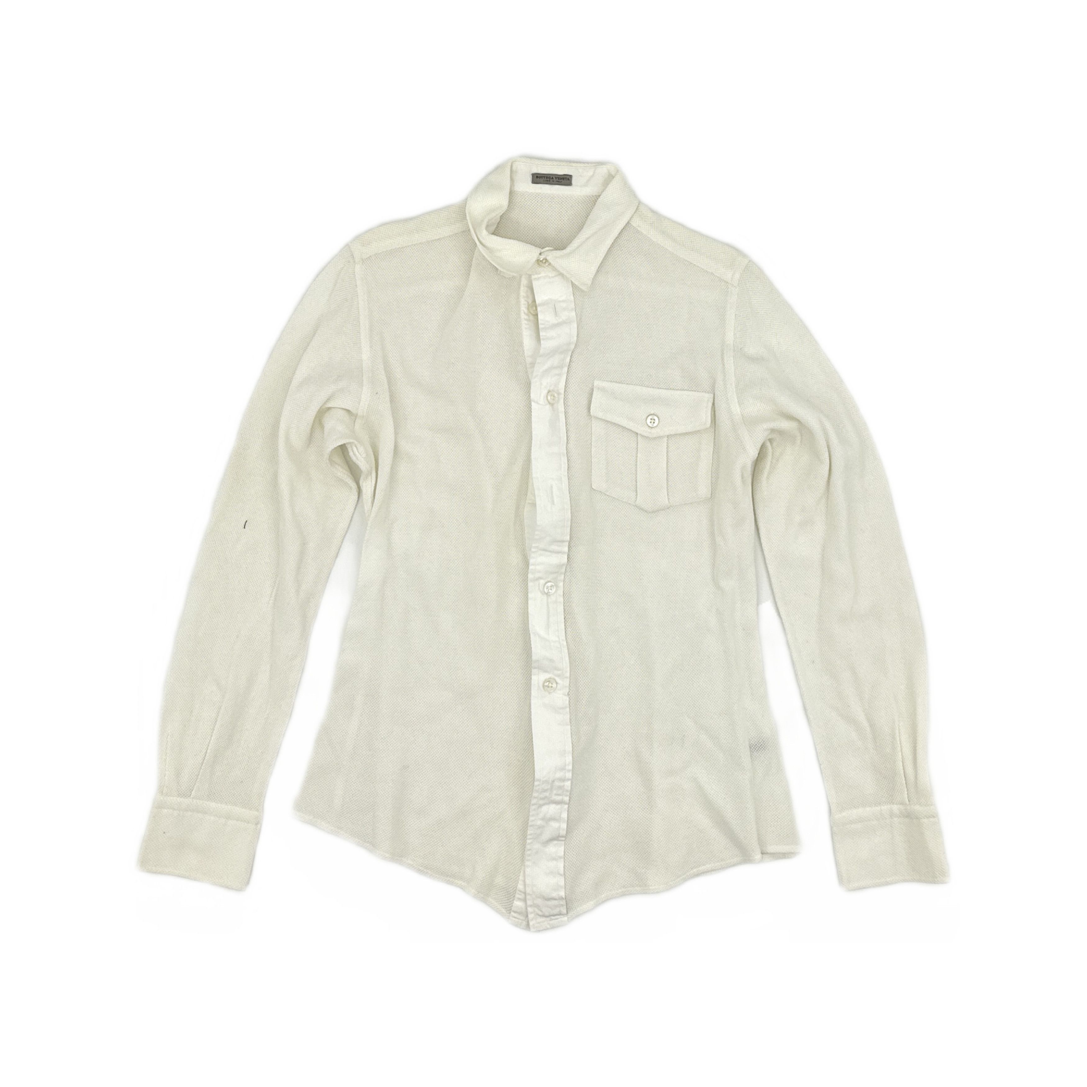 Bottega Veneta Bottega Veneta Mesh Button Up Shirt Size M Size US M / EU 48-50 / 2 - 1 Thumbnail