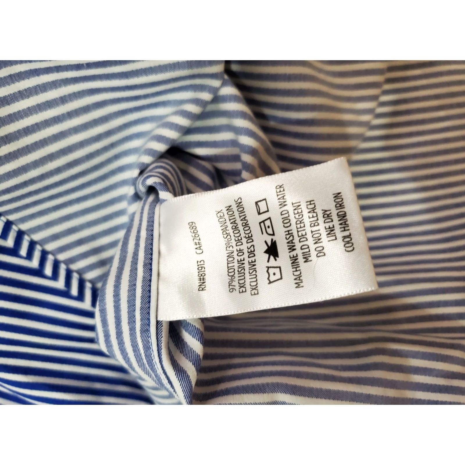 Robert Graham Robert Graham Shirt Men's L Tailored Fit Modern Americana Blue White Striped Button-Up Size US L / EU 52-54 / 3 - 4 Thumbnail