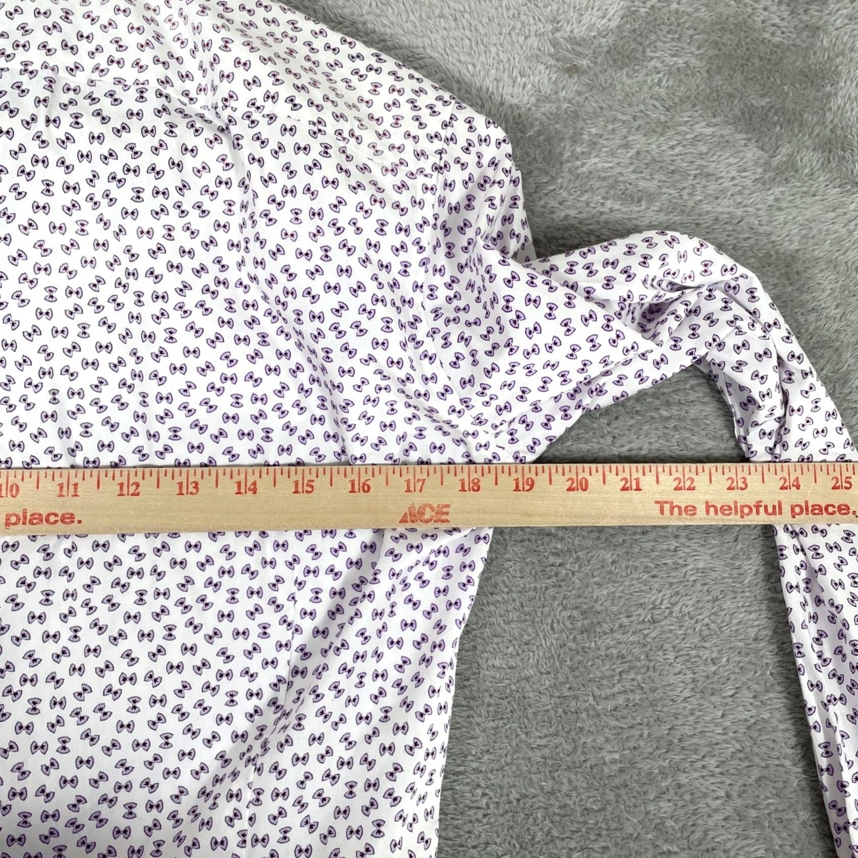 Bonobos Bonobos Dress Shirt Mens 14.5 33 White Purple Bow Tie Print Slim Fit Size 40R - 6 Thumbnail
