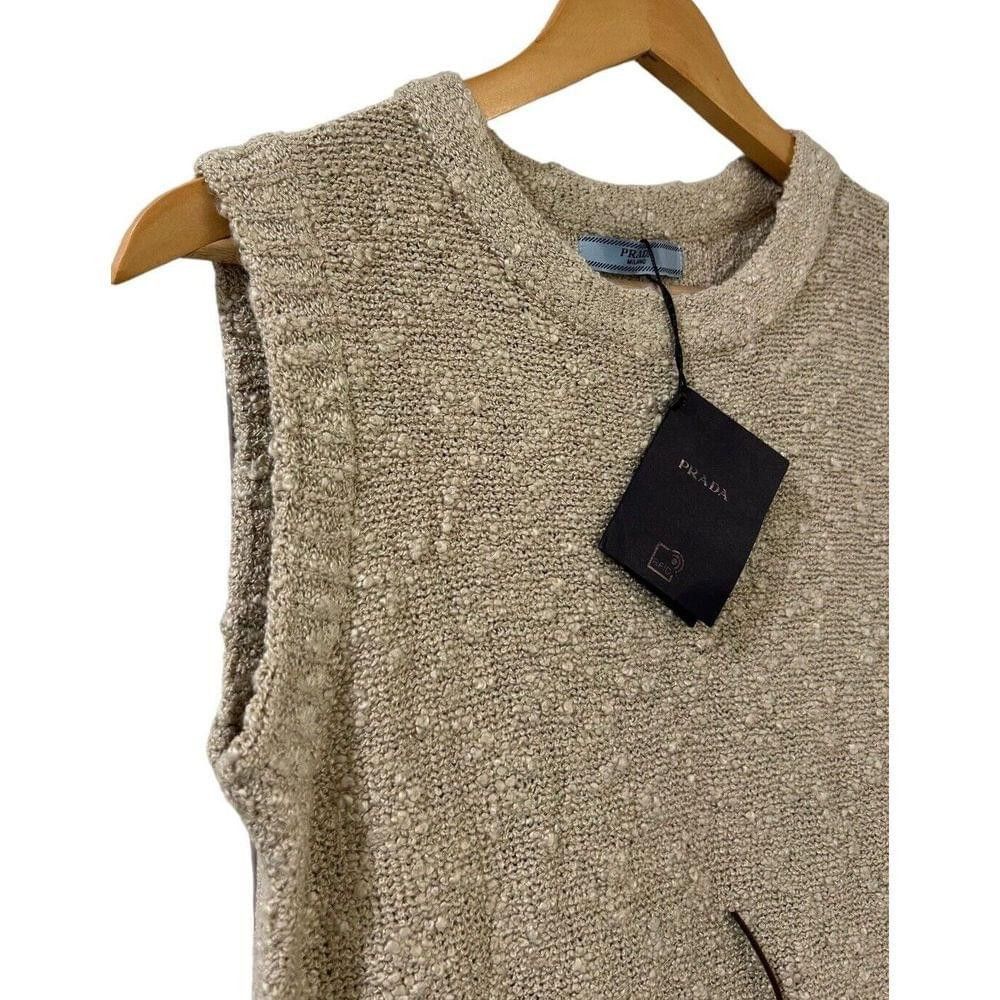 Prada PRADA Boucle Drawstring Mini Dress NWT S Oatmeal Authentic Size S / US 4 / IT 40 - 4 Thumbnail