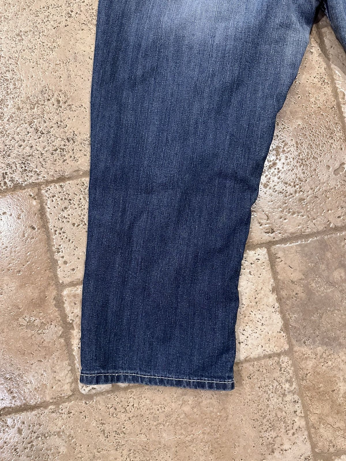 Vintage Maurices Bethaniestyle Rose Patch Dark Blue Denim Jeans Size 36" / US 14 / IT 50 - 7 Thumbnail