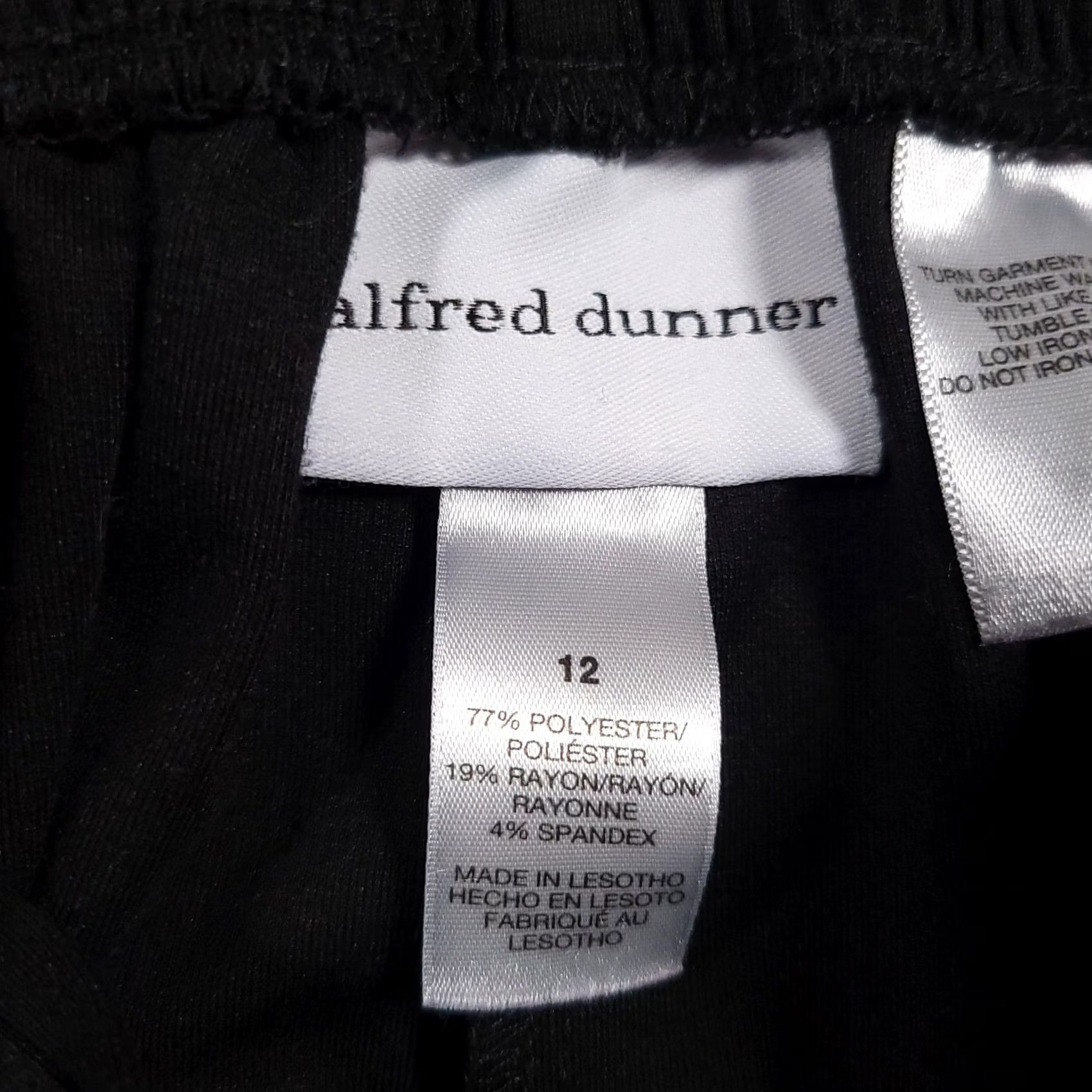 Vintage Alfred Dunner Pants Womens 12 Black Straight Leg Pull On Stretch Career Workwear Dress Pants Ladies Workwear Size 34" / US 12 / IT 48 - 5 Thumbnail