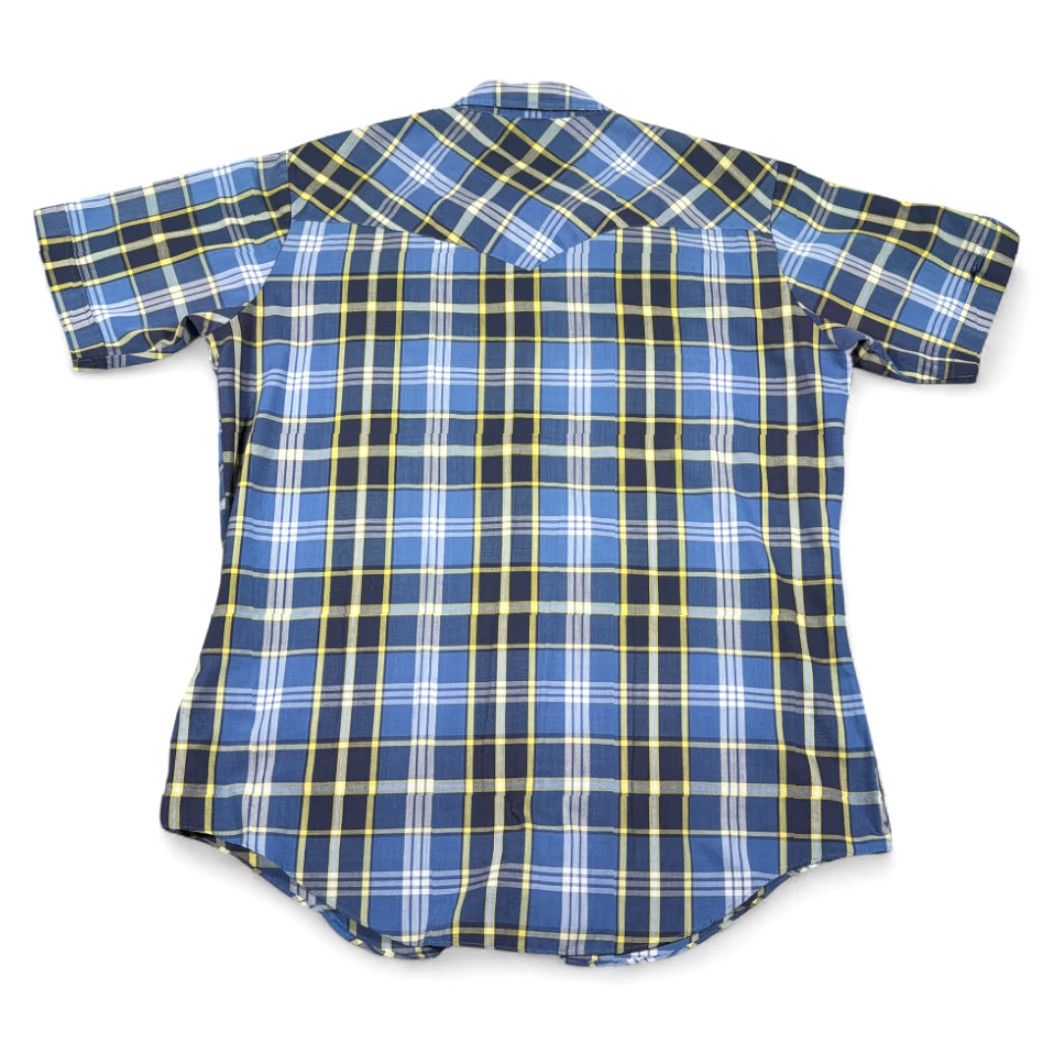 Vintage VINTAGE Ely Cattleman Western Shirt Adult LARGE Blue Plaid Pearl Snap 90s Shirt Mens Size US L / EU 52-54 / 3 - 3 Thumbnail