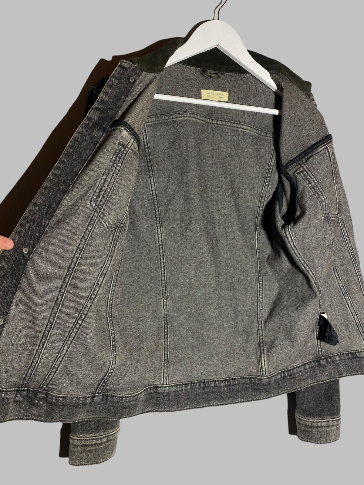 Allsaints All Saints Creagan Denim Jacket Suede Collar Size US S / EU 44-46 / 1 - 12 Thumbnail
