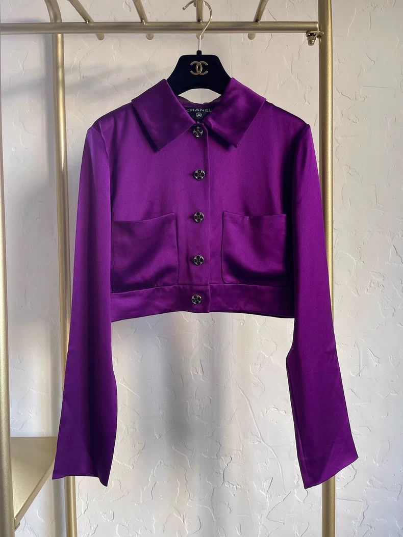 Chanel Chanel 22a purple silk shirt Size XS / US 0-2 / IT 36-38 - 1 Thumbnail