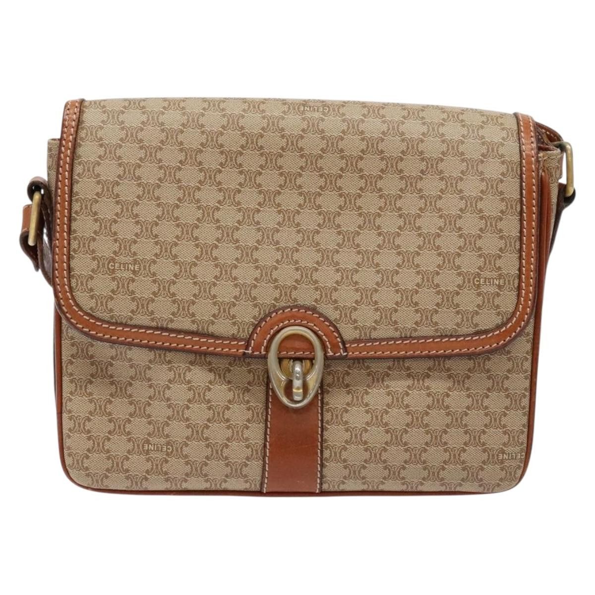 Celine CELINE Macadam Canvas Shoulder Bag Pvc Beige Gold Size ONE SIZE - 2 Thumbnail