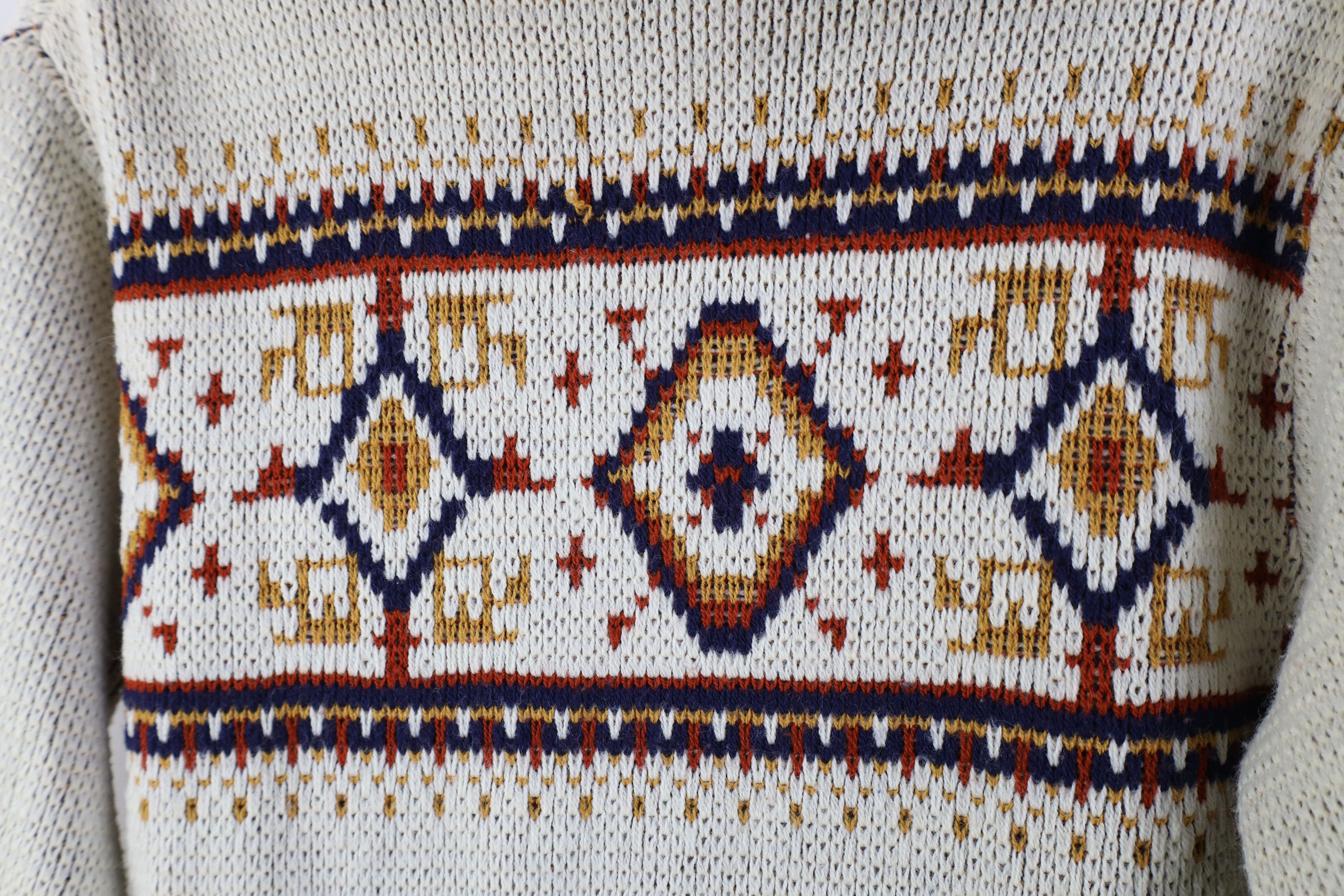 Vintage Vintage 70s Streetwear Fair Isle Full Zip Hoodie Sweater Size S / US 4 / IT 40 - 12 Thumbnail