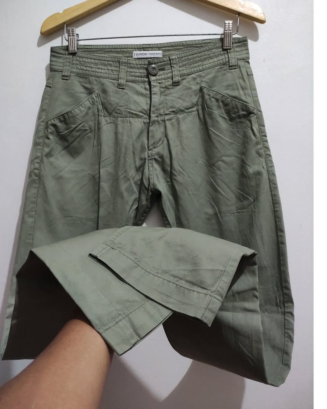 Issey Miyake Tsumori Chisato Green Utility Pants Curved Pockets Pants Size 30" / US 8 / IT 44 - 11 Thumbnail