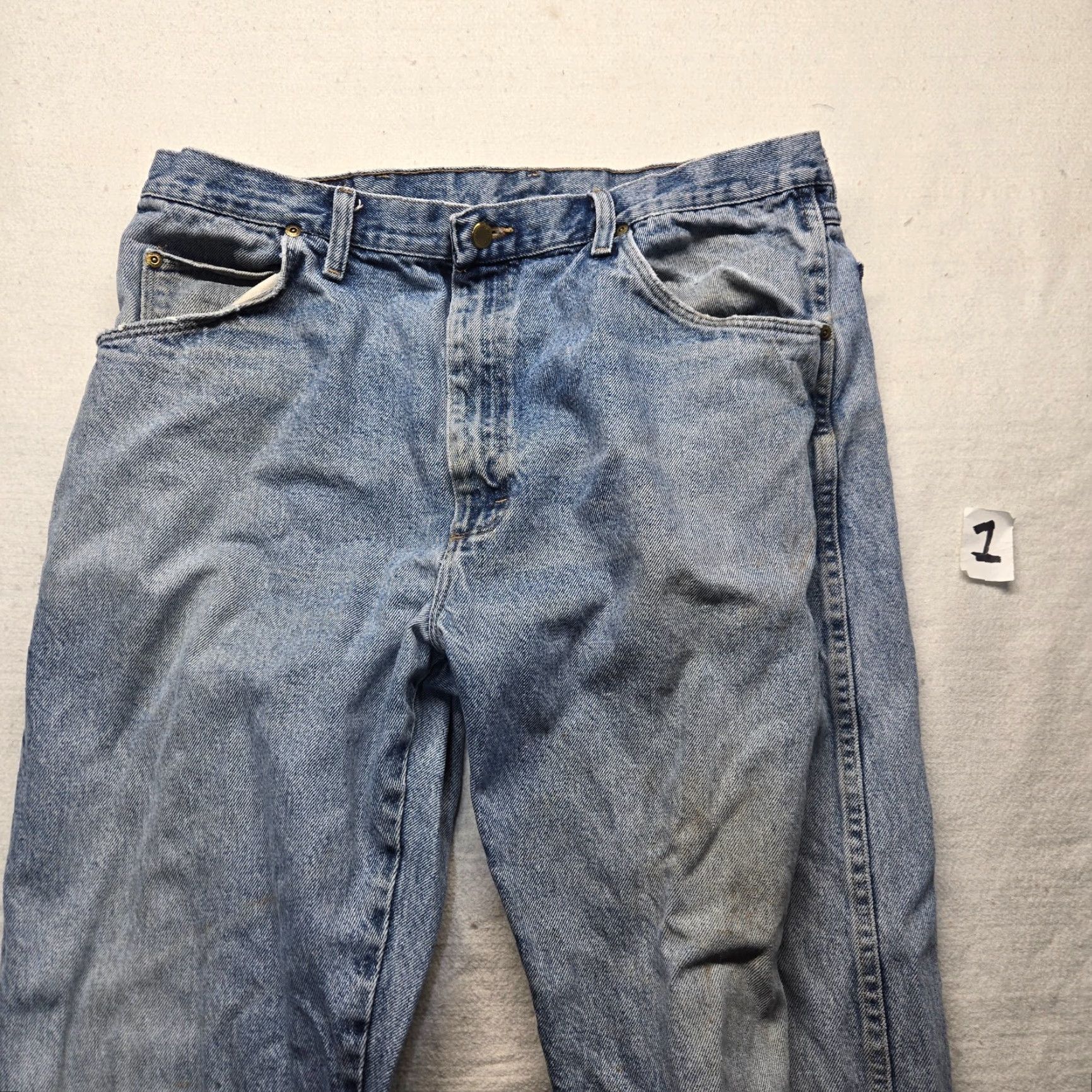 Wrangler Wrangler Regular Fit Jeans Medium Blue Denim Straight 38x34 Mens Size US 38 / EU 54 - 2 Thumbnail