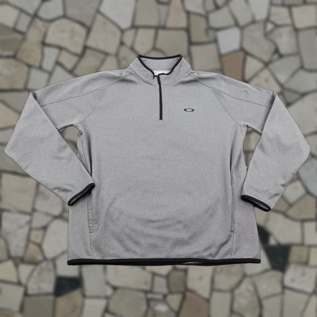 Oakley Oakley Mens XL Gray 1/4 Zip Fleece Pullover Mock Neck Golf Pullover Regular Fit Sweatshirt Size US XL / EU 56 / 4 - 1 Thumbnail