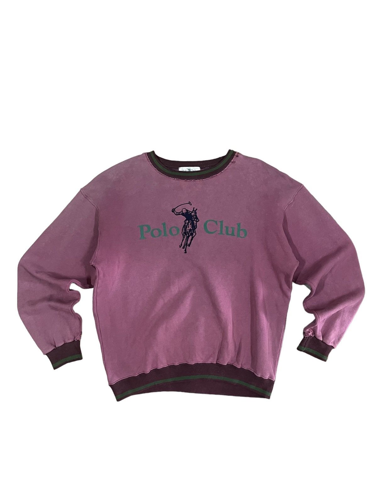 Beverly Hills Polo Club Vintage Trashed Polo Club Big Logo Distressed Ringer Sweater Size US L / EU 52-54 / 3 - 9 Thumbnail
