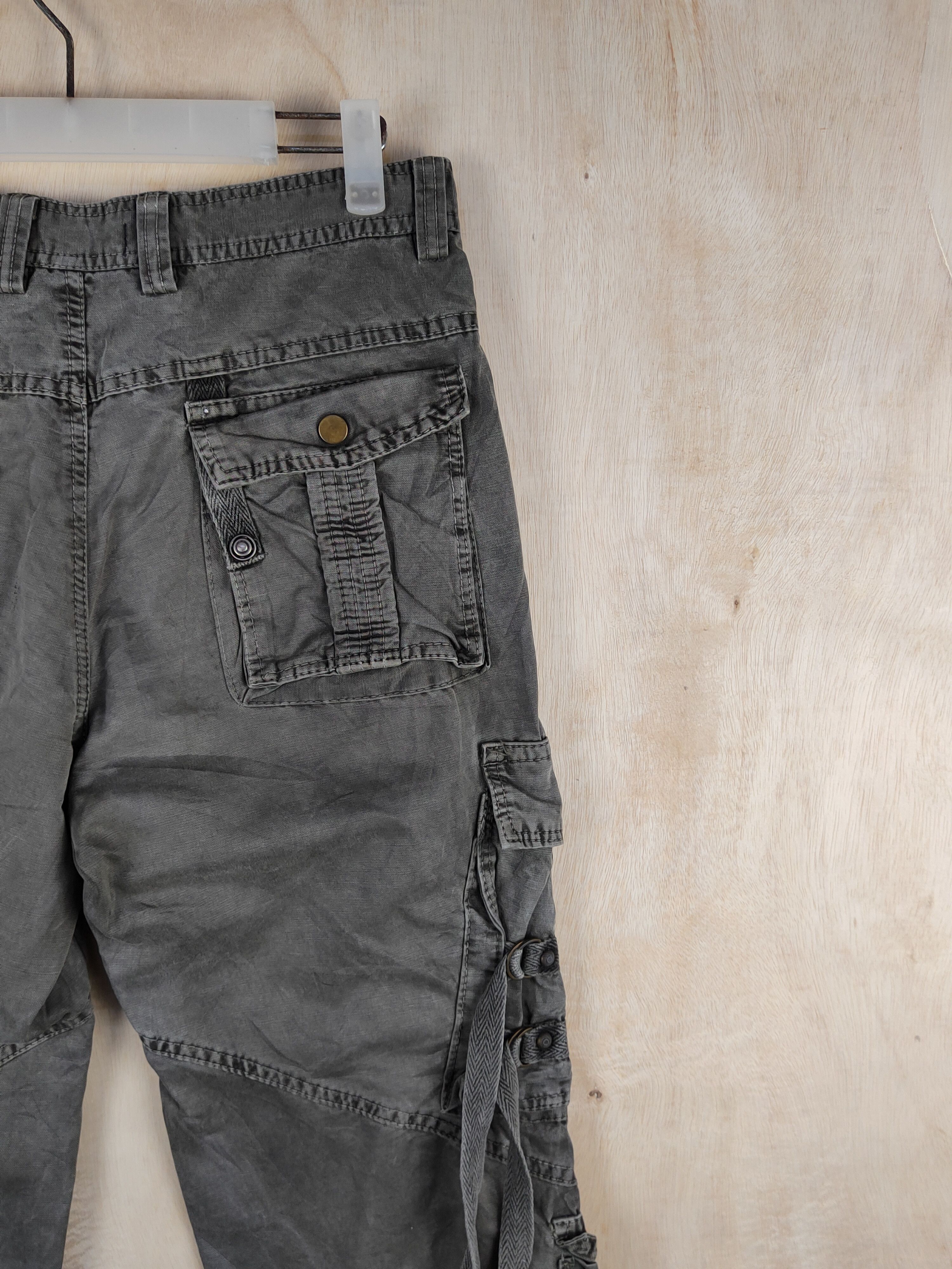 Japanese Brand DL Junye Olive Faded Multipocket Tactical Cargo Pants #S2439 Size US 30 / EU 46 - 12 Thumbnail