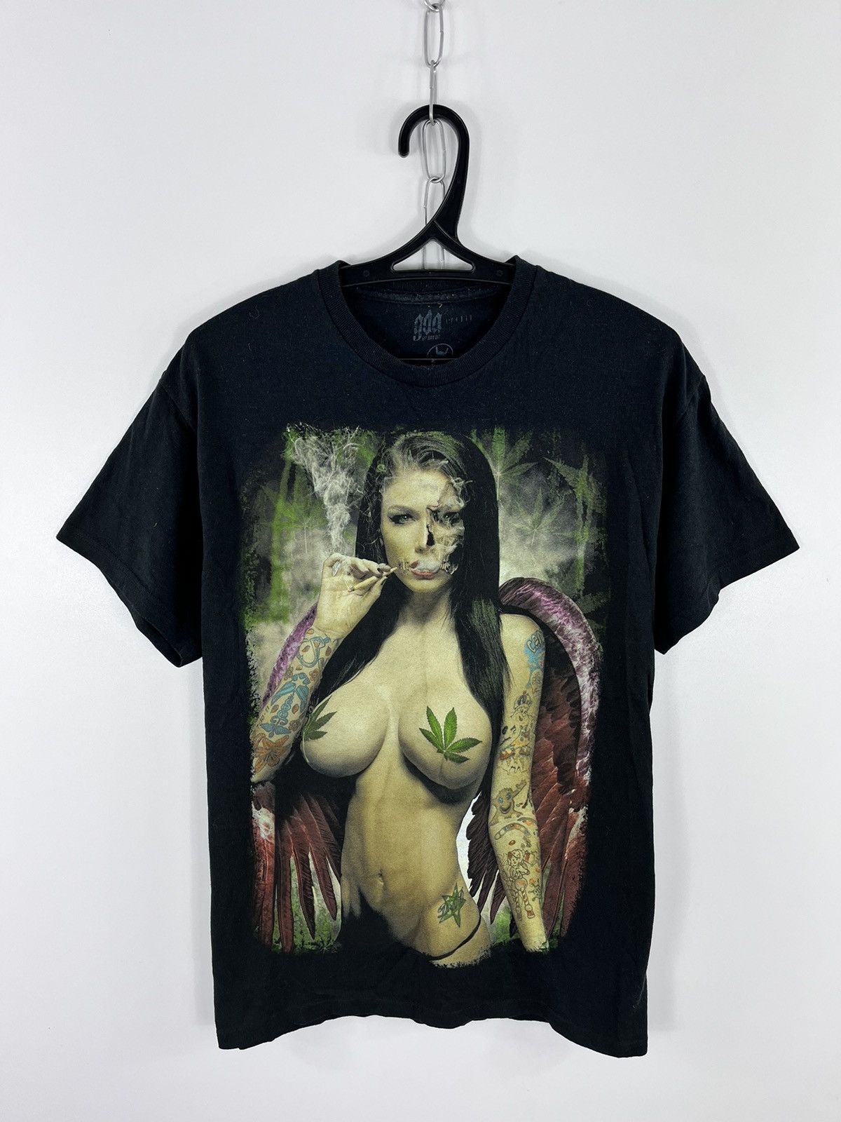Vintage Vintage Gaa Tee Art Big Logo Angel Woman Smokes Size M Size US M / EU 48-50 / 2 - 1 Thumbnail