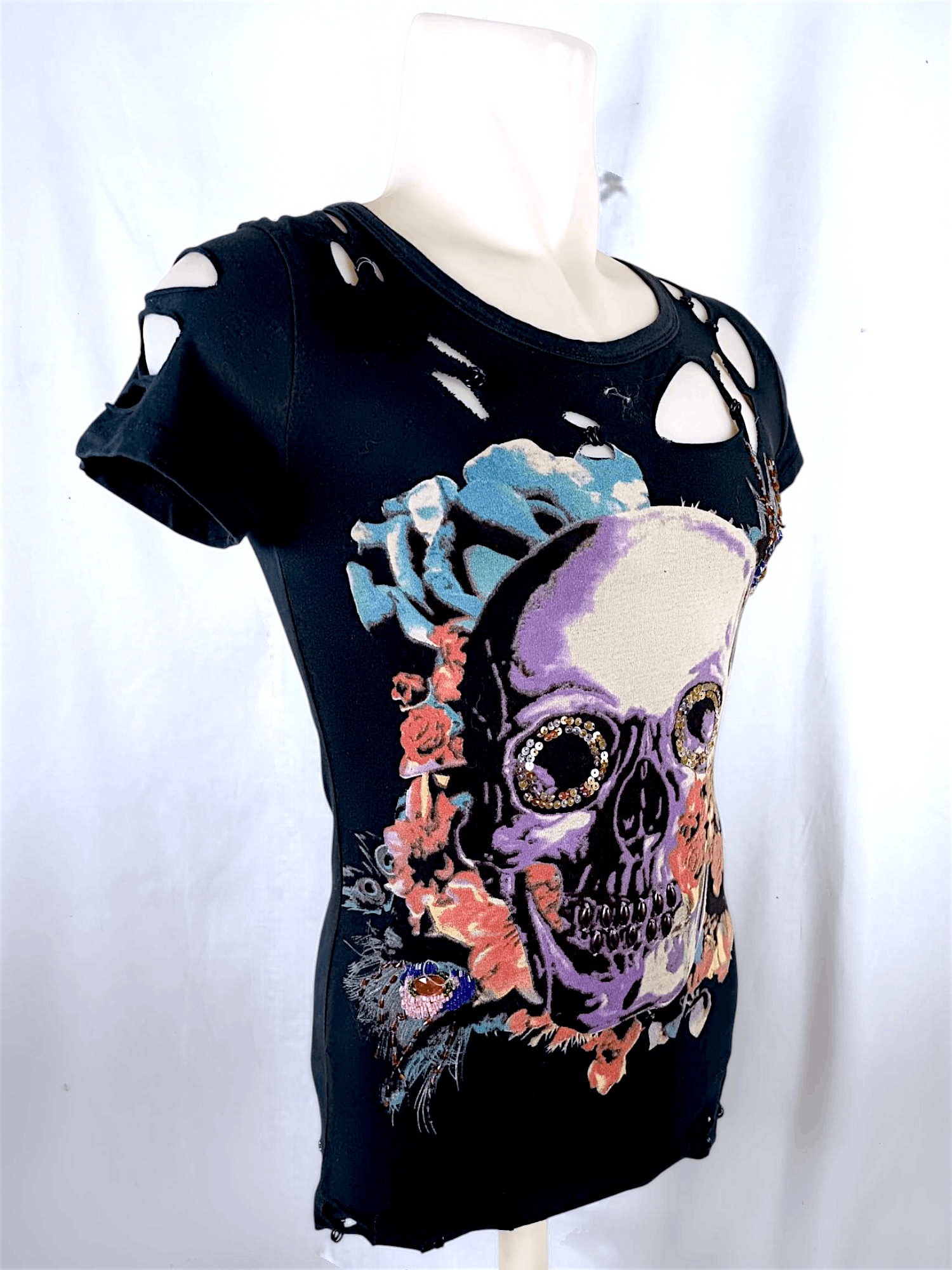 Vintage Crossbonez Distressed Skull Short Sleeve Strict TShirt Size US M / EU 48-50 / 2 - 2 Thumbnail