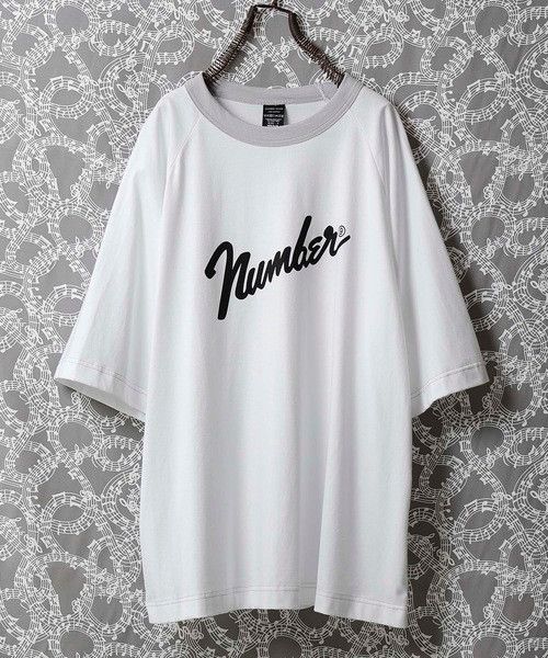 number nine fender logo WIDE RIB LOOSE T-SHIRT