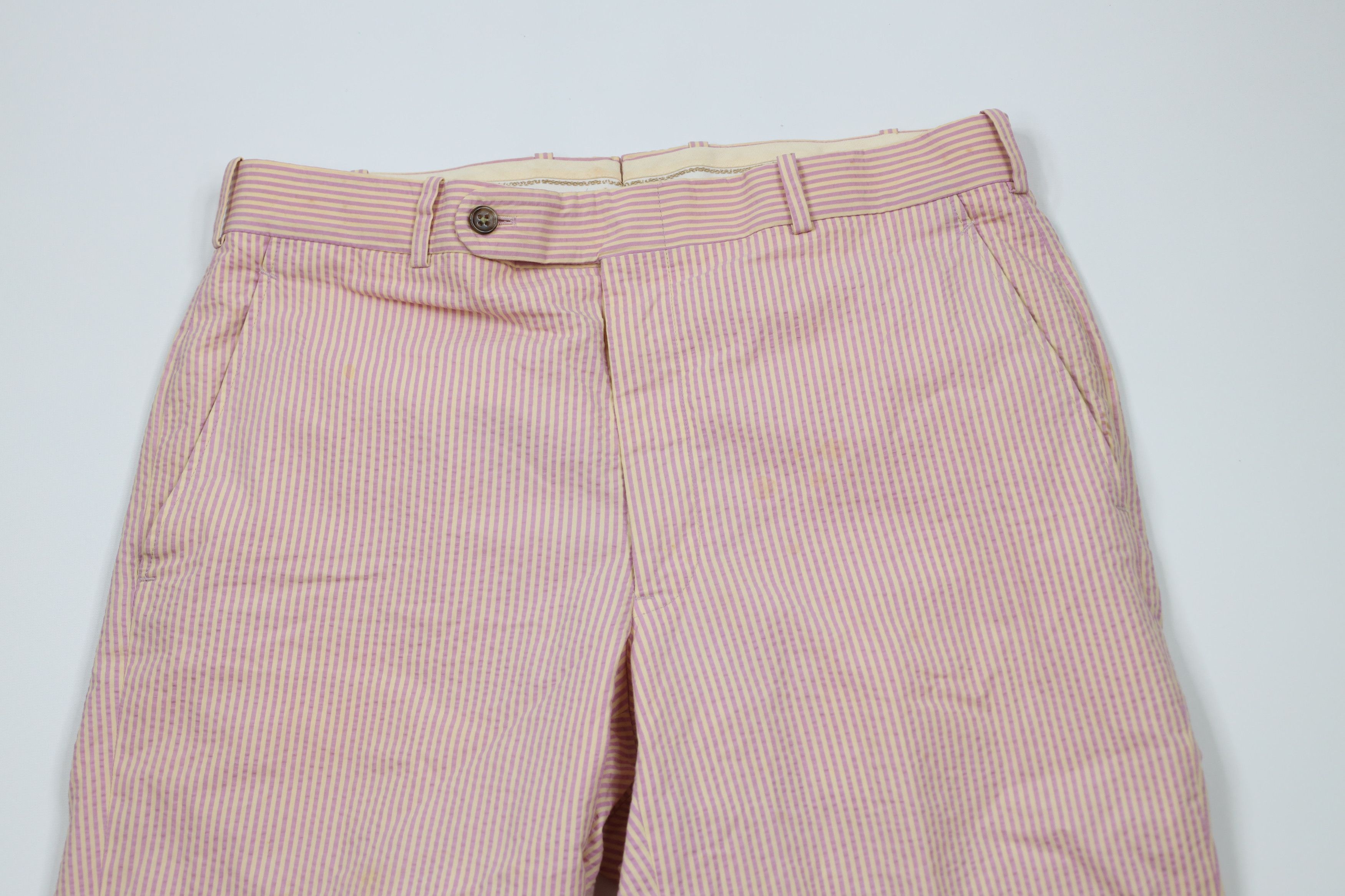 Vintage Vintage 90s Streetwear Wide Leg Striped Seer Sucker Pants Size US 32 / EU 48 - 2 Thumbnail
