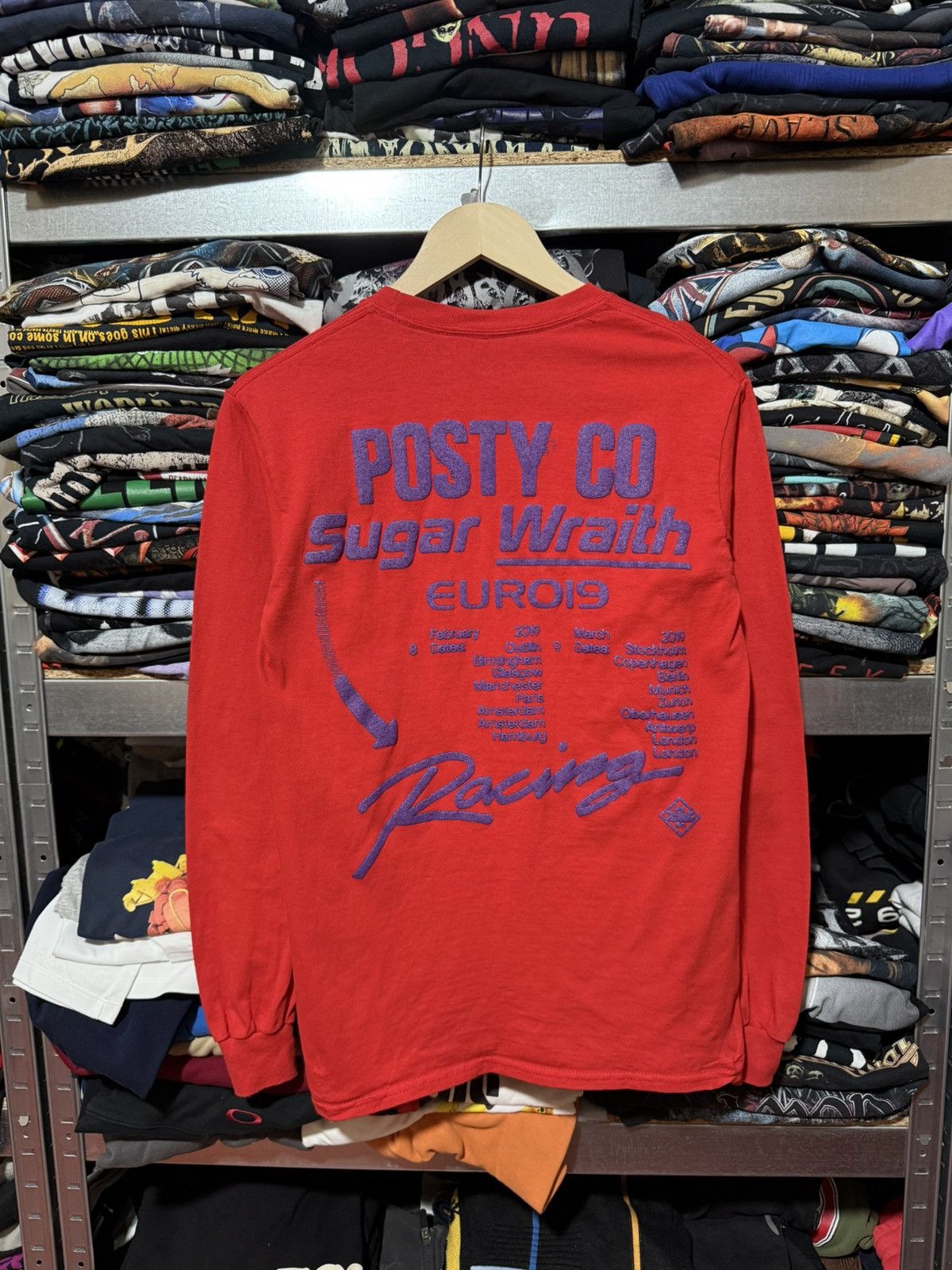 Band Tees × Rap Tees Post Malone Sugar Wraith Euro Tour 2019 Longsleeve T-Shirt Size US S / EU 44-46 / 1 - 2 Thumbnail