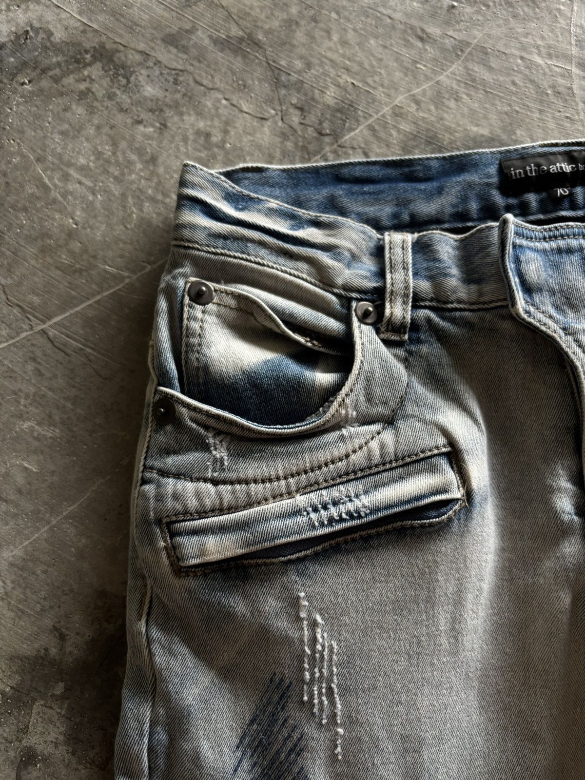 Hysteric Glamour IN THE ATTIC biker pant denim sashiko japanese balmain style Size US 29 - 10 Thumbnail