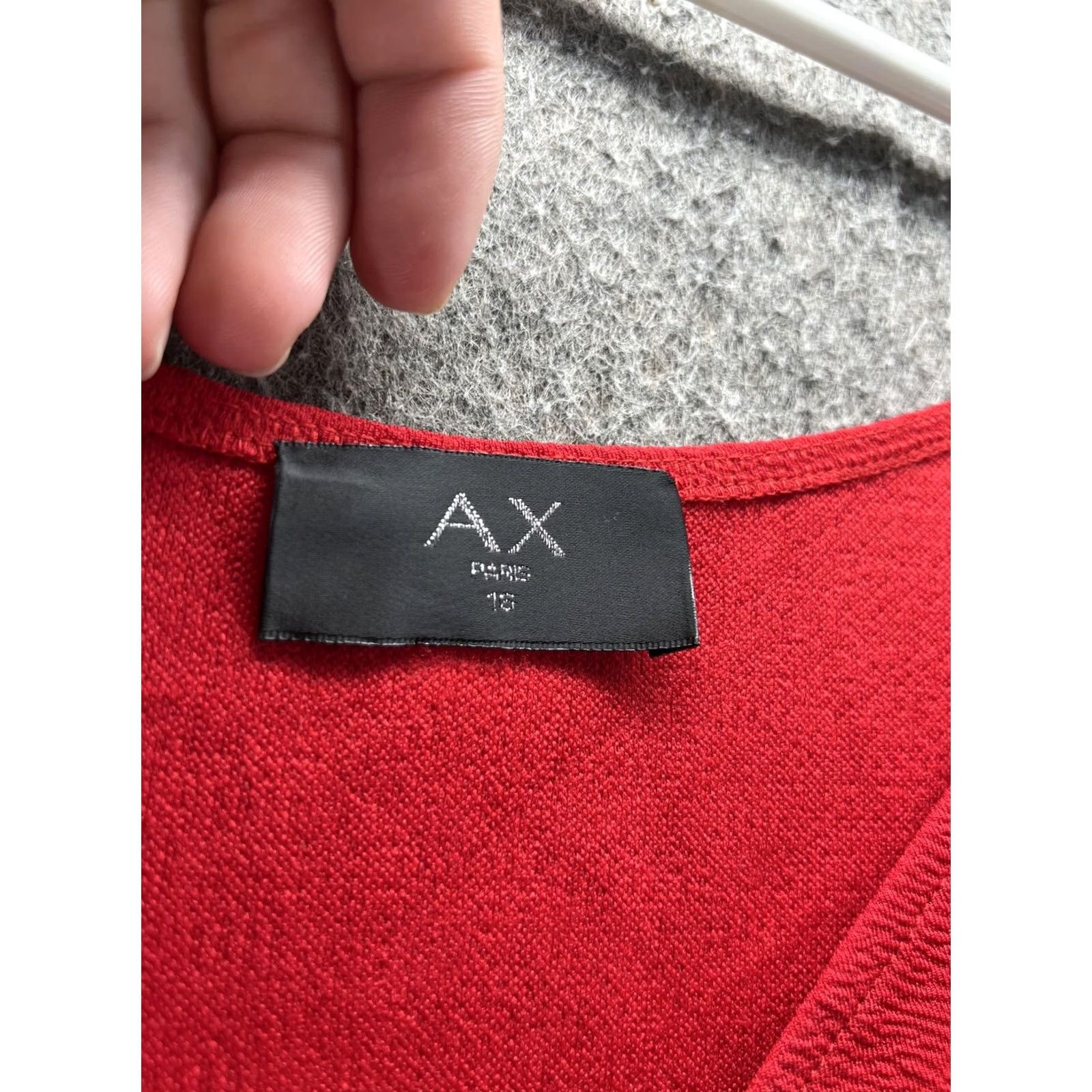 Vintage AX Paris Dress Womens 16 Red Off Shoulder Wrap Bodycon Short Party Cocktail Size 38" / US 16 / IT 52 - 6 Thumbnail