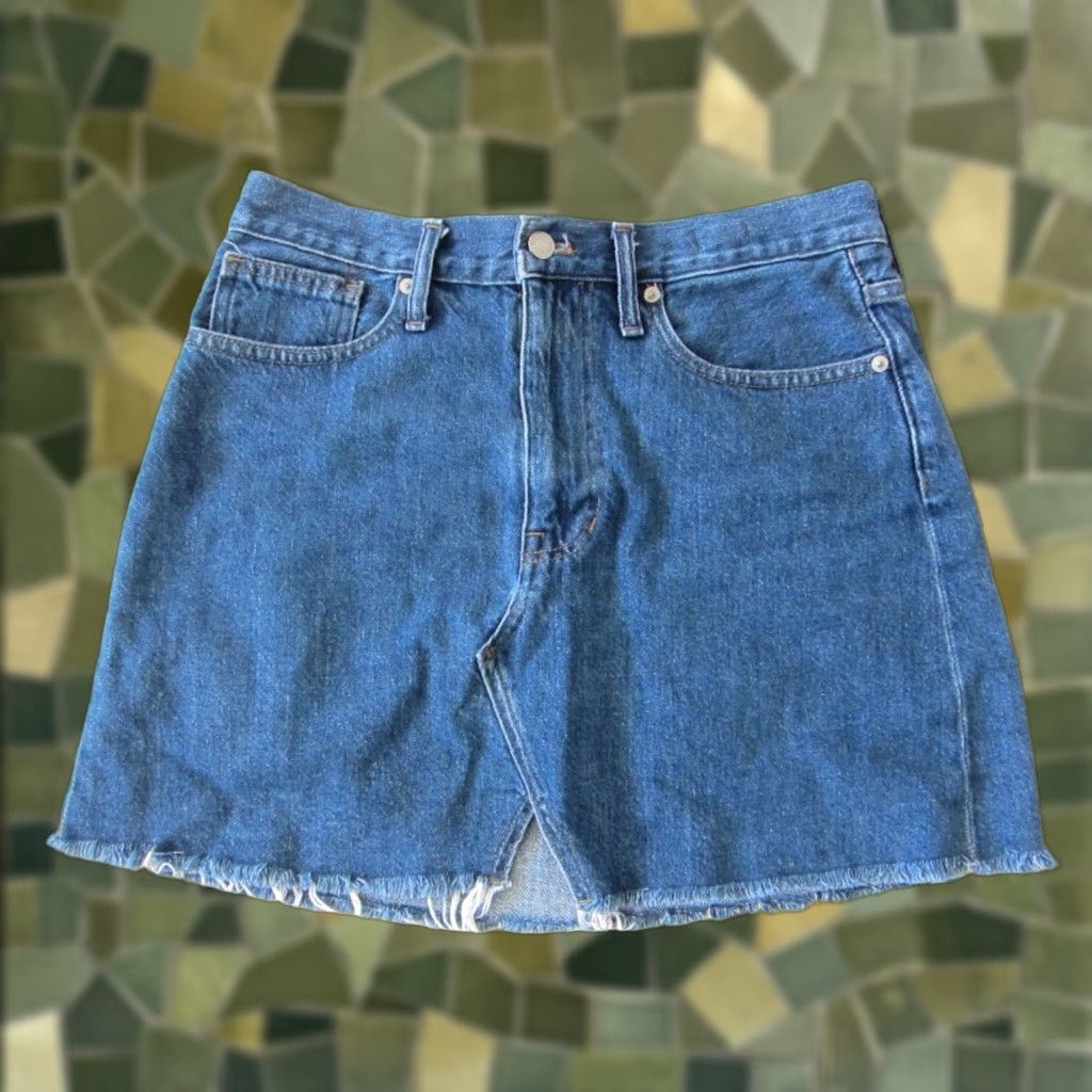 Madewell Madewell 100% Cotton Medium Wash Rigid A-Line Denim Mini Skirt Women 28 Size 28" / US 6 / IT 42 - 1 Thumbnail
