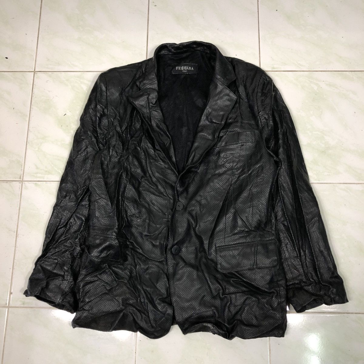Japanese Brand Vintage Leather Jacket Ferrara Italy Issey Miyake Size US M / EU 48-50 / 2 - 1 Thumbnail