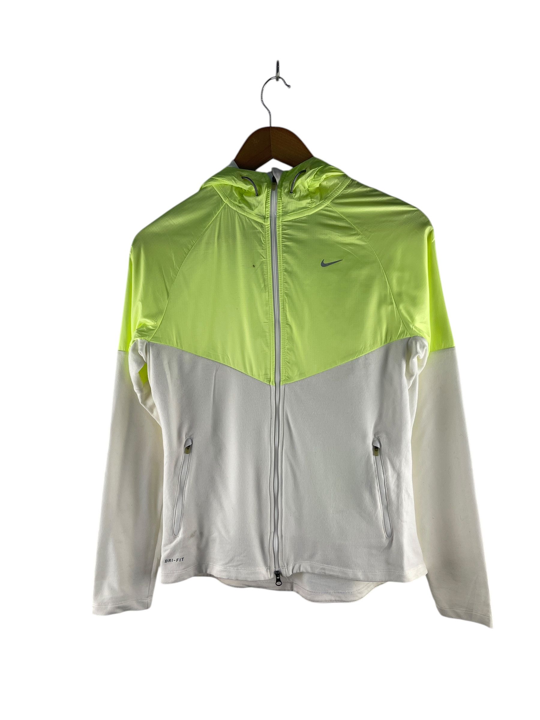 green yellow nike running jacket