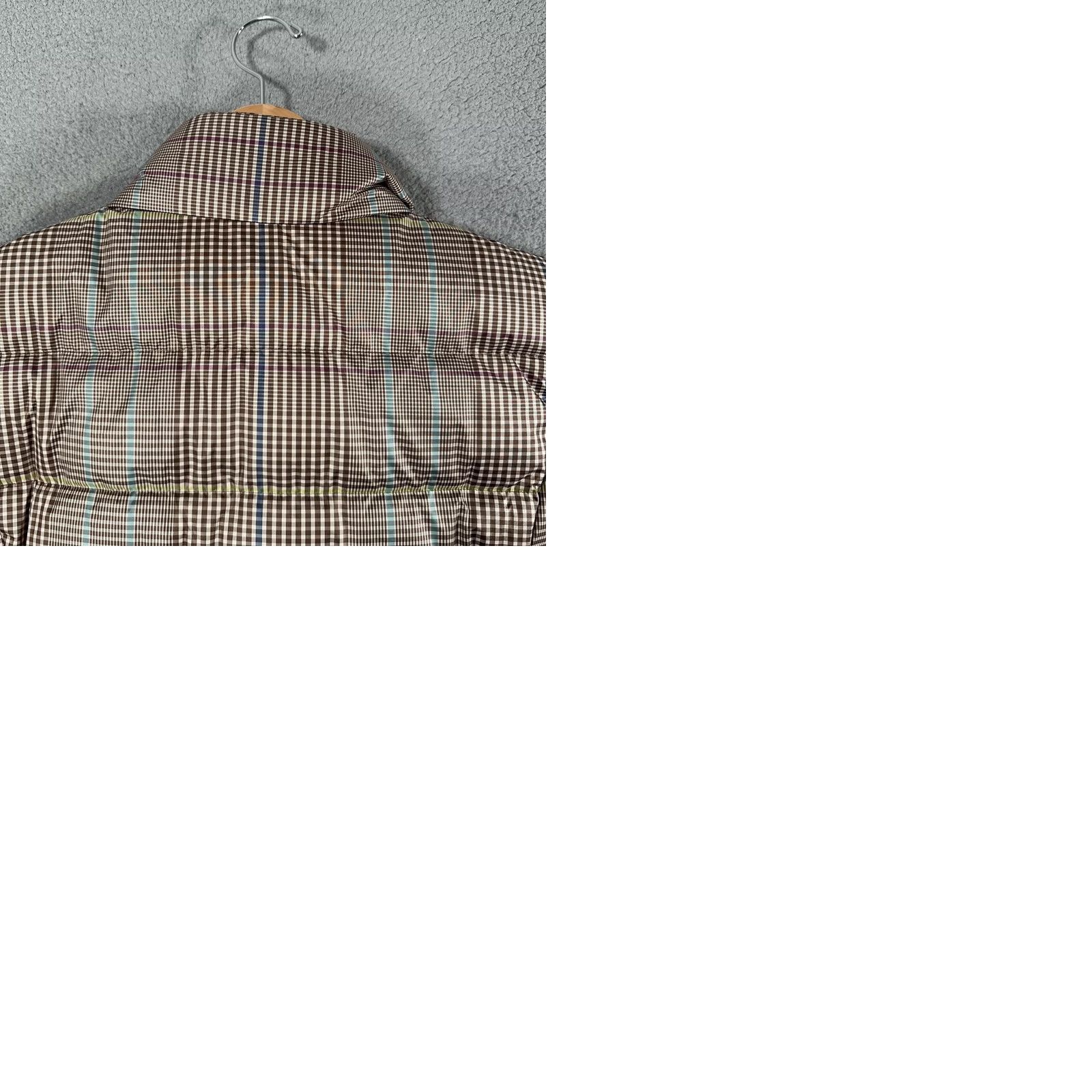 Lands' End Lands' End Vest Puffer Womens L Brown Plaid Quilted 600 Fill Down Zip Pocket Lined Sleeveless Scarf? Size L / US 10 / IT 46 - 9 Thumbnail