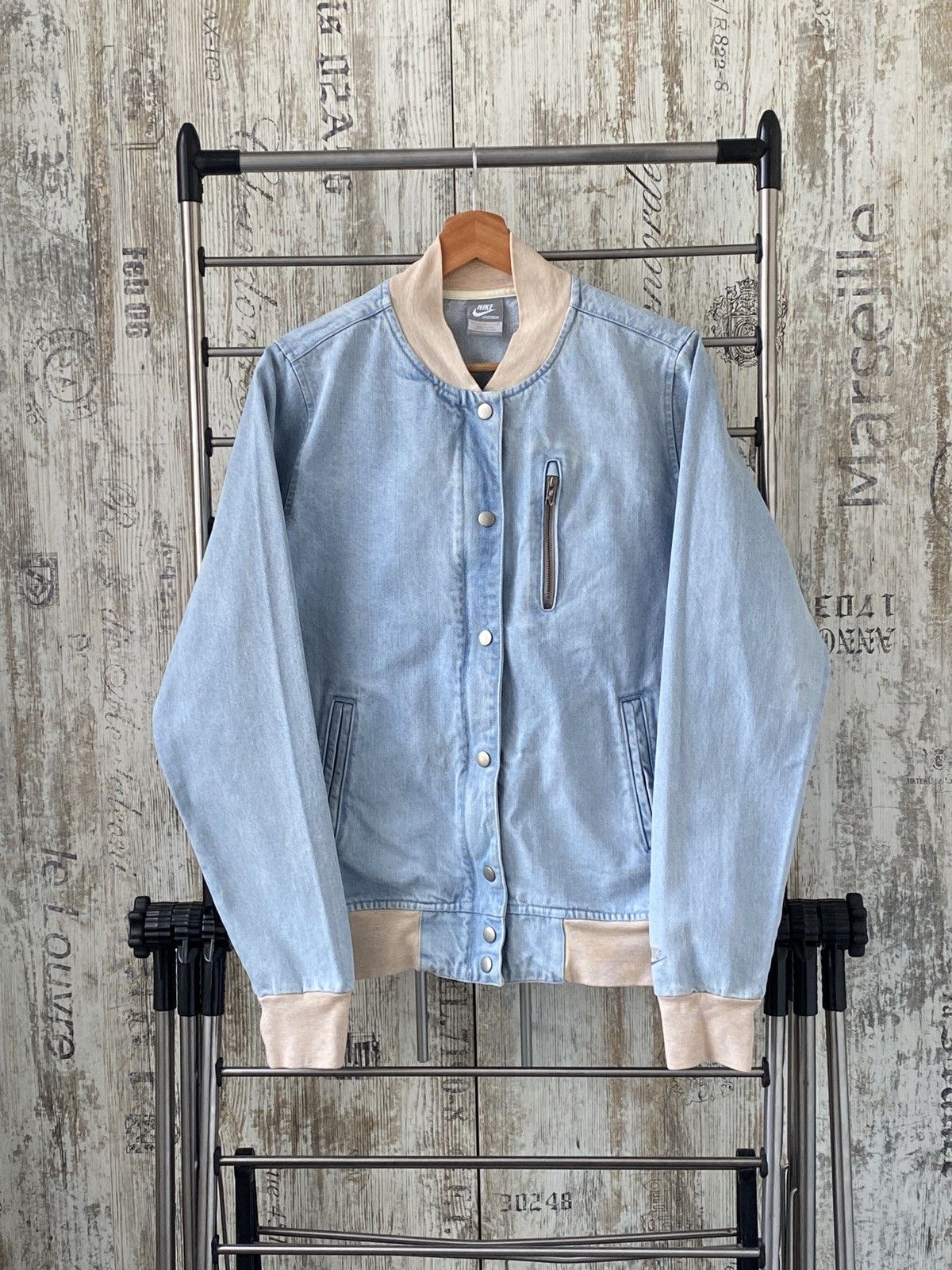 Nike denim bomber jacket hotsell