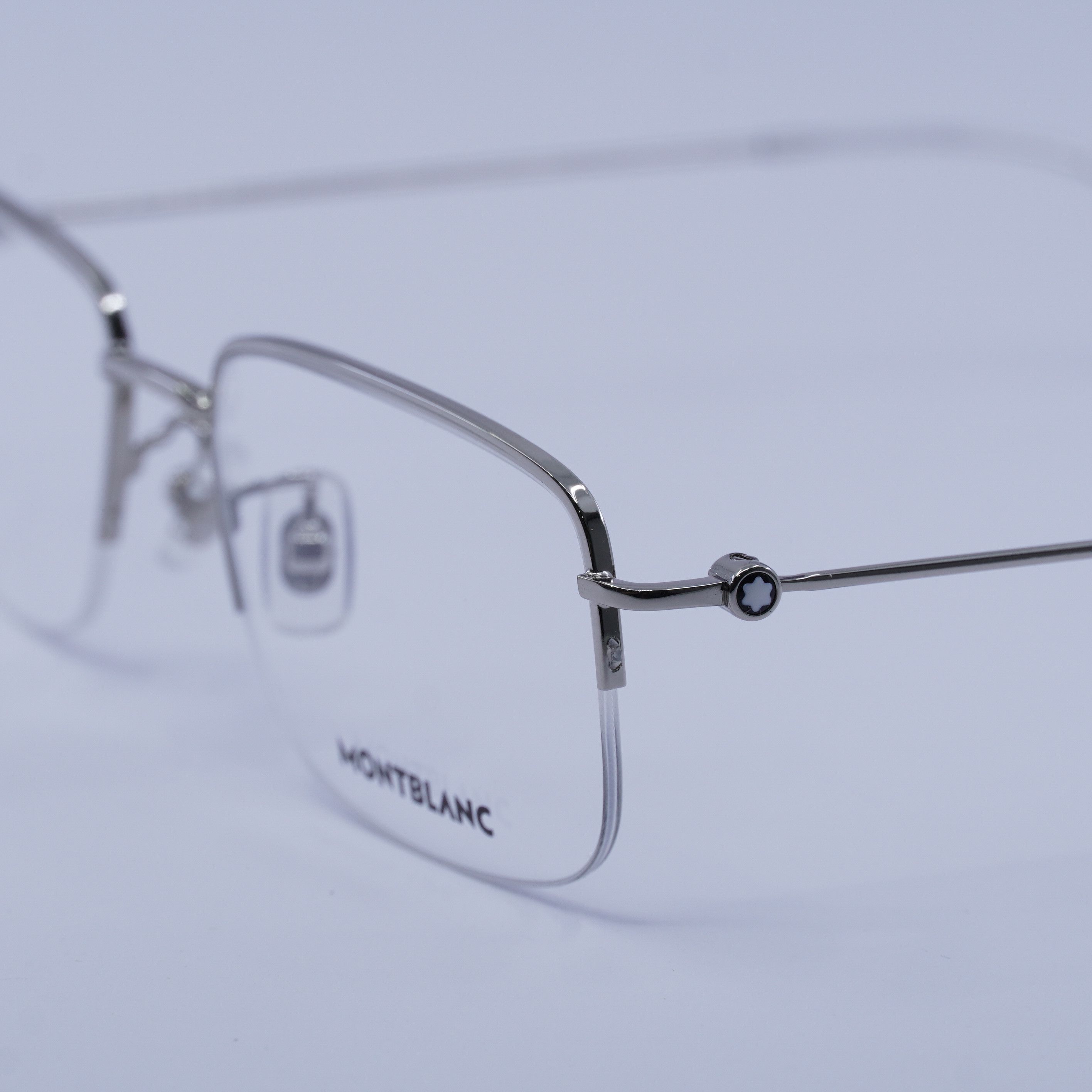 Montblanc Montblanc MB0084OK 003 Eyeglasses Silver 53mm Rectangle Size ONE SIZE - 8 Thumbnail