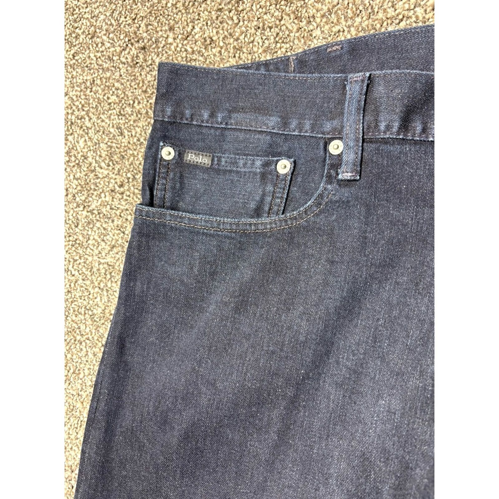 Polo Ralph Lauren VINTAGE Polo Ralph Lauren Hampton Jeans Mens 40x32 Relaxed Fit Straight Dark Wash Size US L / EU 52-54 / 3 - 4 Thumbnail