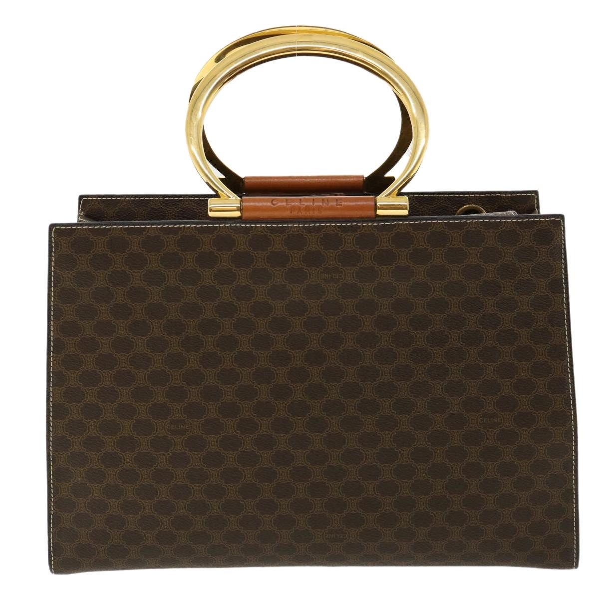 Celine CELINE Macadam Canvas Hand Bag Pvc Leather Brown Size ONE SIZE - 3 Thumbnail