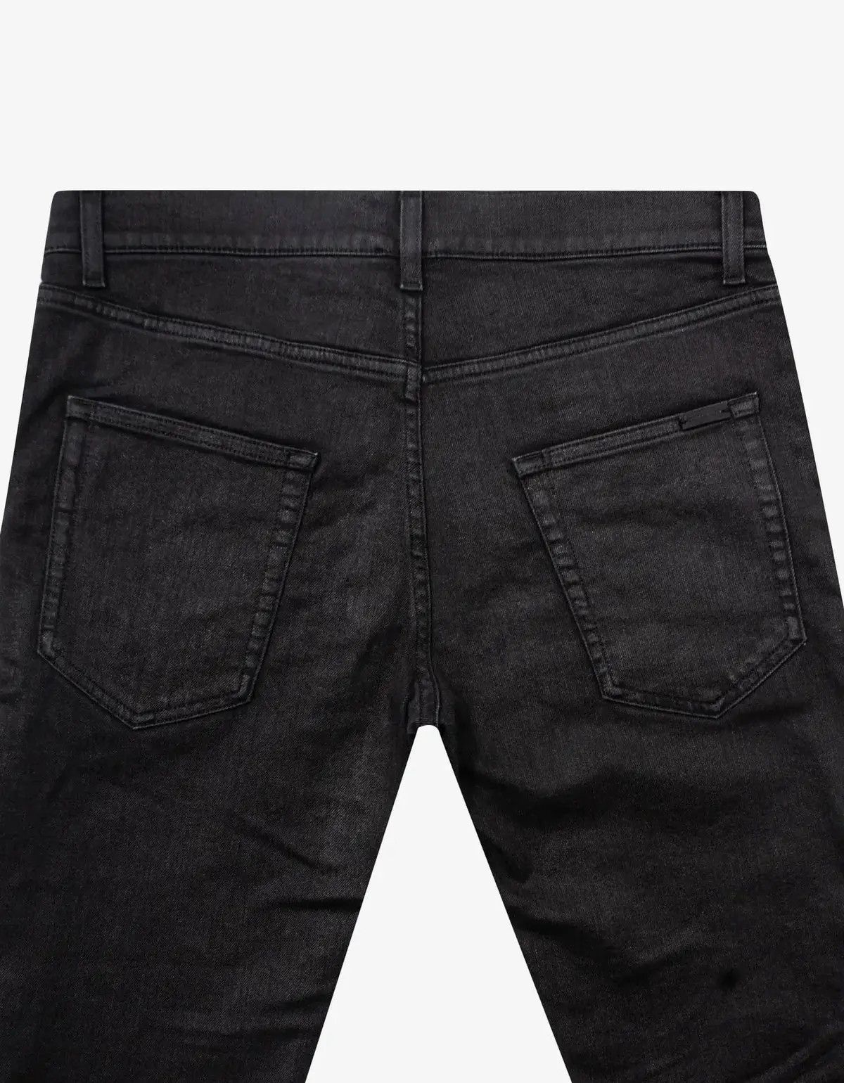 Saint Laurent Paris o1s1wg111224 Skinny-Fit Jeans in Coated in Black Size US 34 / EU 50 - 4 Thumbnail
