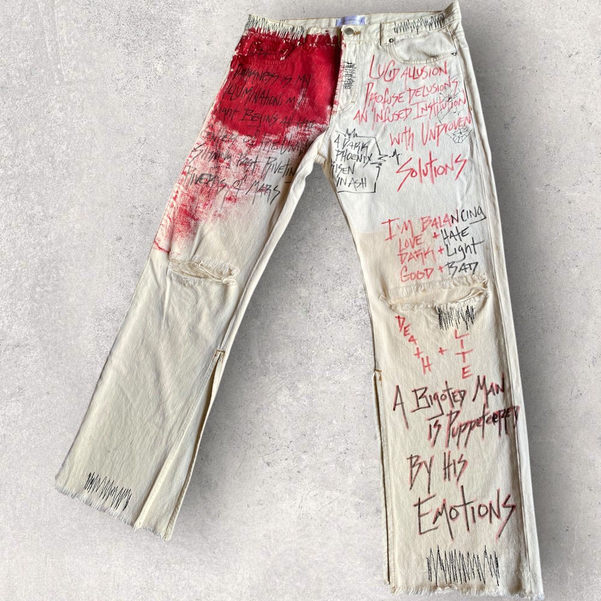 Faith Connexion SS18 Graffiti Distressed Denim Size US 32 / EU 48 - 4 Thumbnail