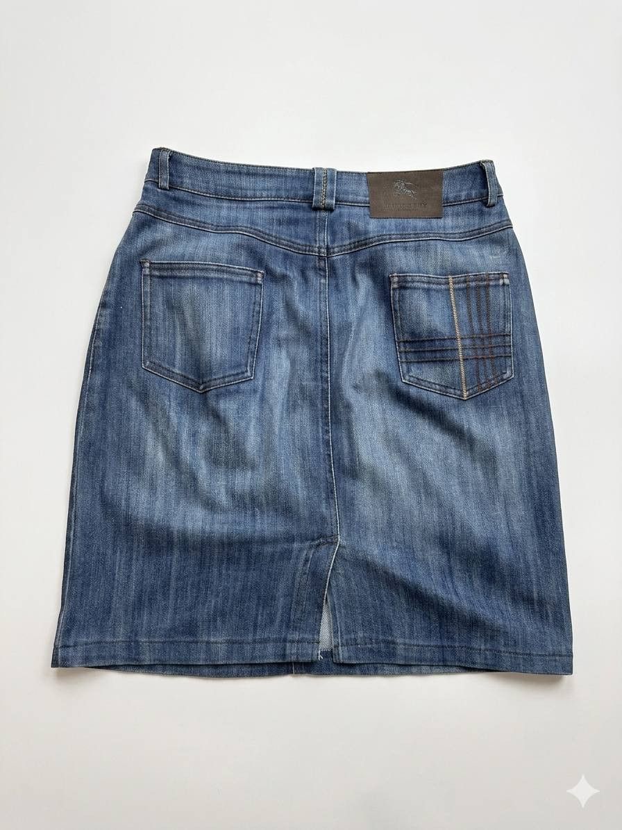 Burberry Burberry London Nova Check Denim Skirt - Size 42 (IT) Size 30" / US 8 / IT 44 - 3 Thumbnail