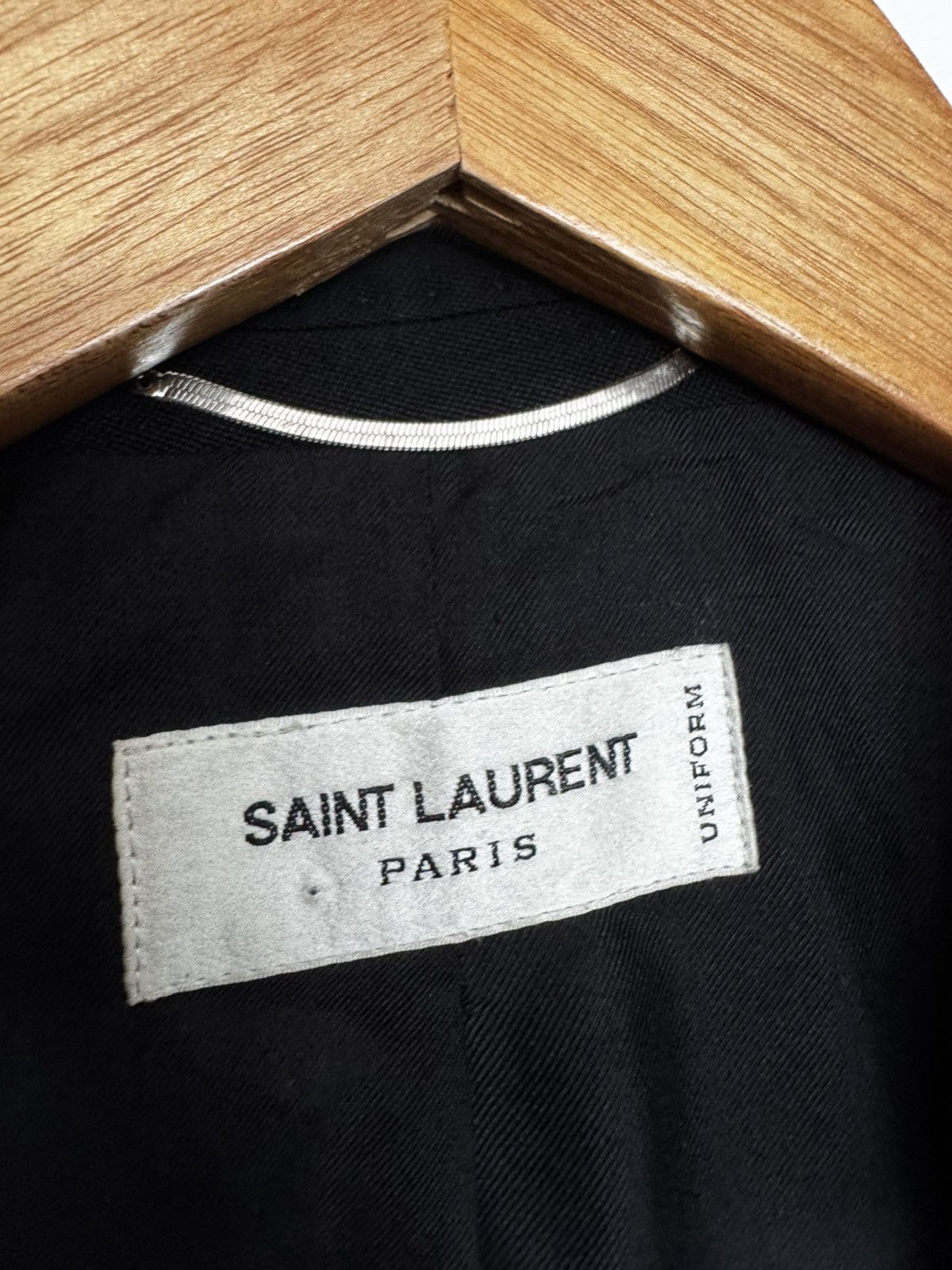 Saint Laurent Paris Peaked Lapel Le Smoking Blazer Size 52R - 2 Thumbnail