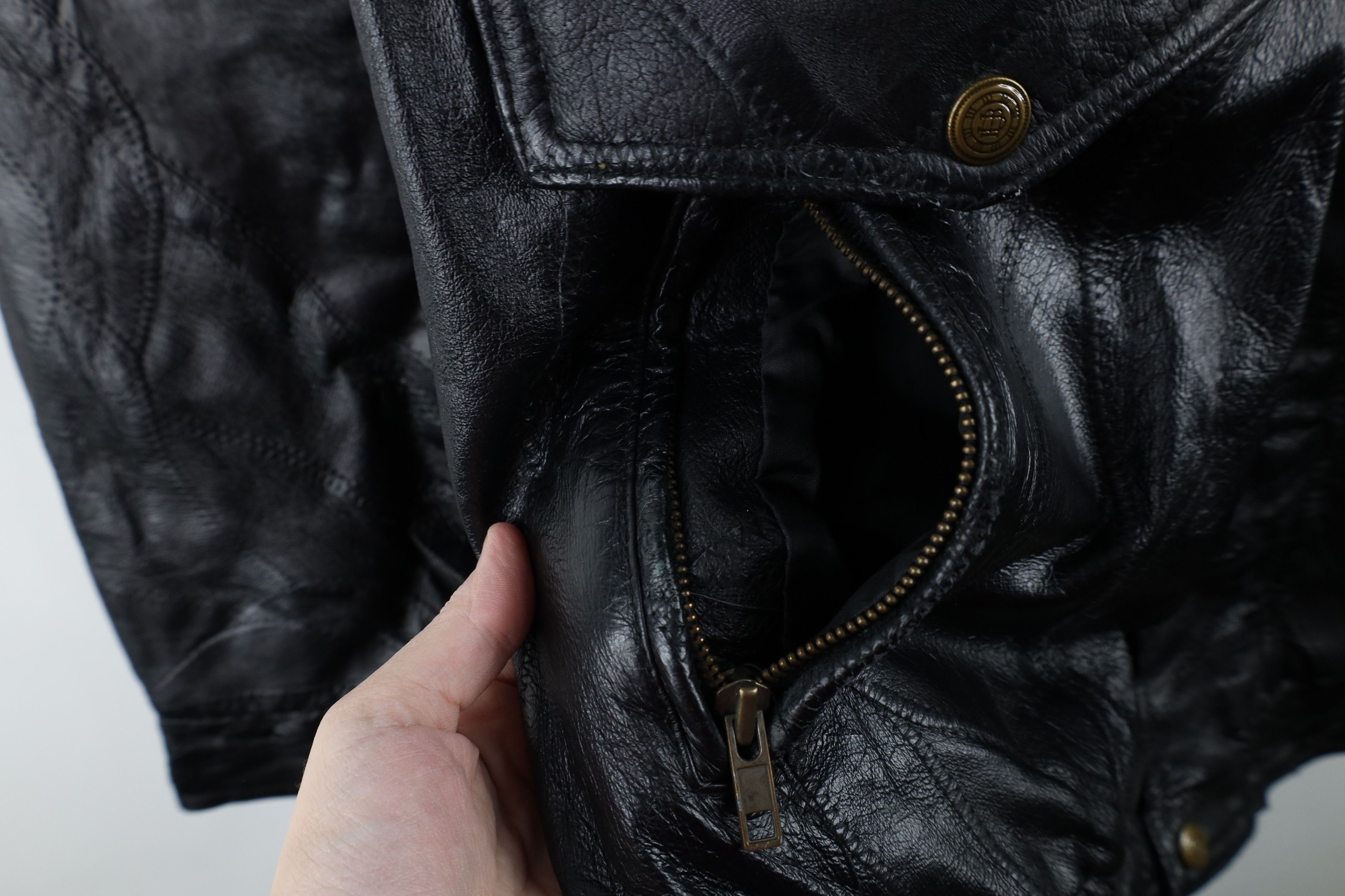 Vintage Vintage 90s Streetwear Patchwork Leather Bomber Jacket Black Size US XL / EU 56 / 4 - 5 Thumbnail
