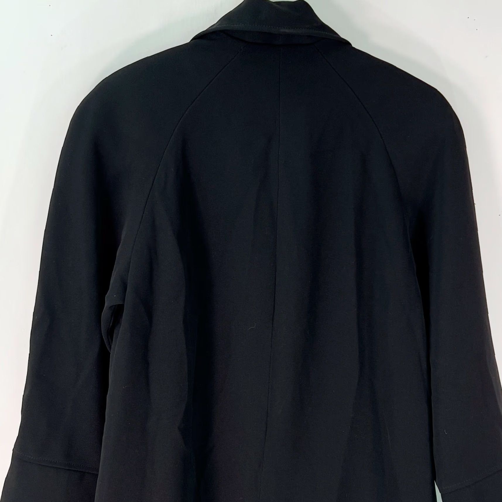 Vintage Larry Levine Sport Womens Overcoat Black XS Coat Long Sleeve 34" Length Button Pattern Solid 100% Polyester Winter Fall Casual Womens Size XS / US 0-2 / IT 36-38 - 4 Thumbnail