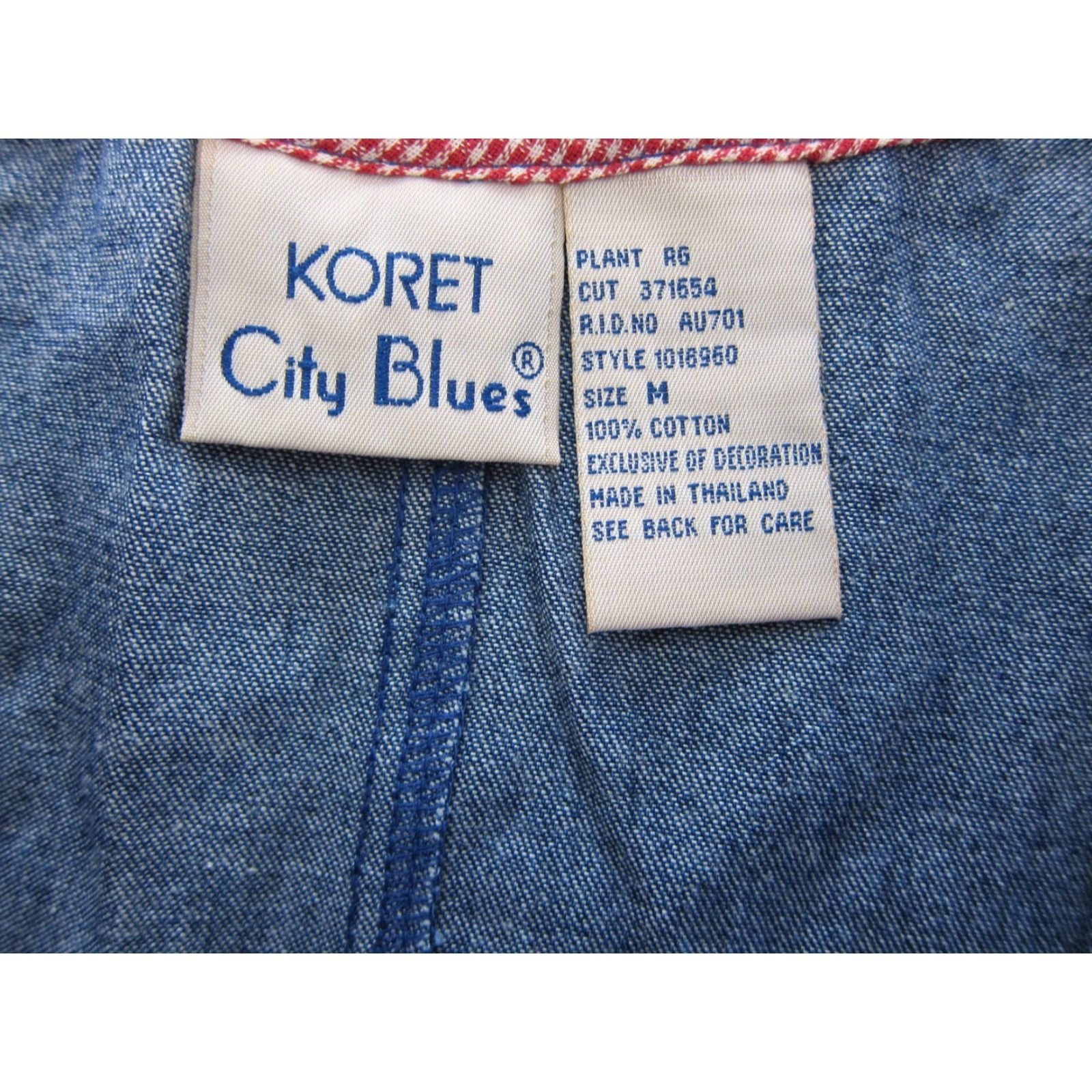 Vintage KORET City Blues 100% Cotton Denim Blue Heart Star Long Maxi Tank Dress Medium Size M / US 6-8 / IT 42-44 - 3 Thumbnail