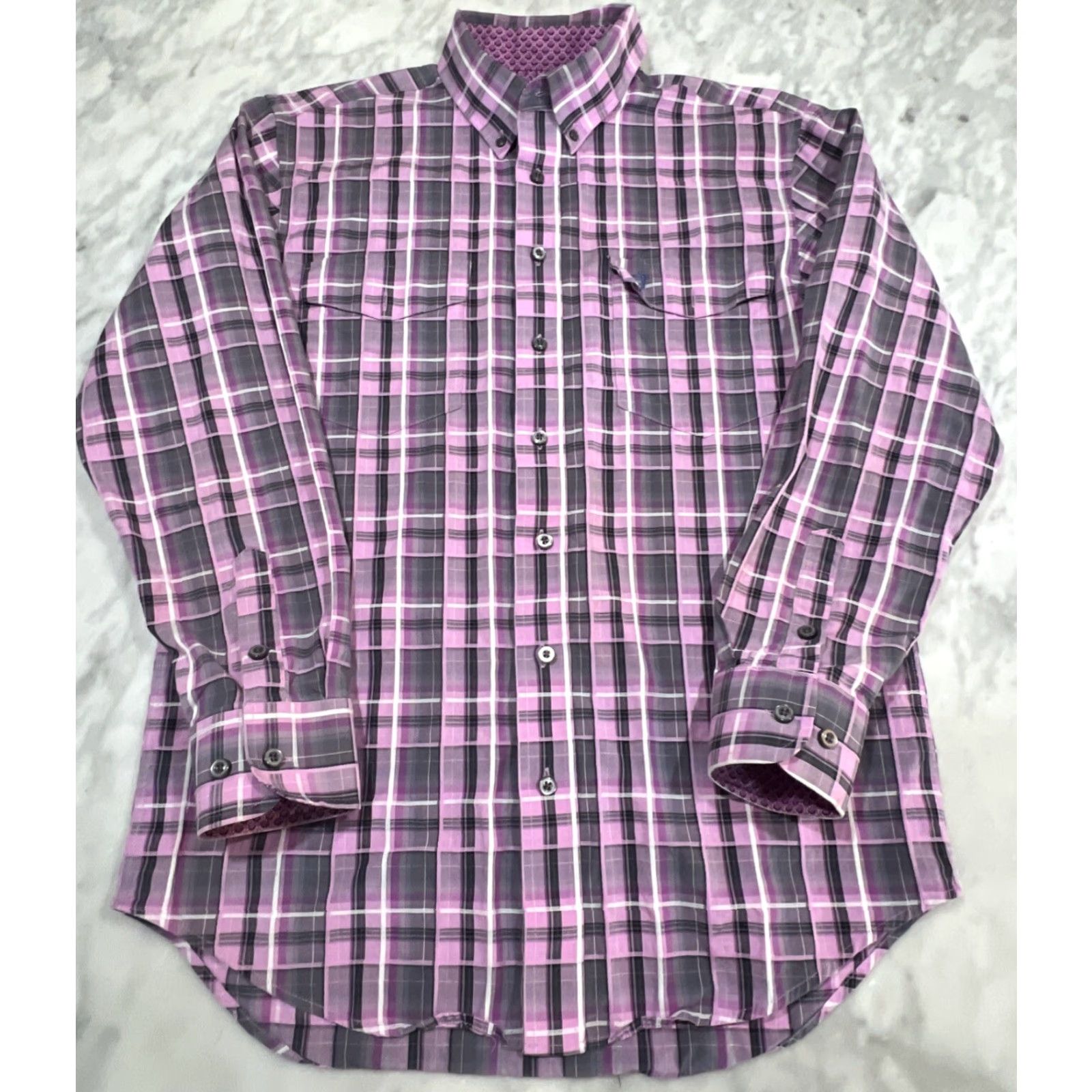 Vintage Panhandle Select Shirt Men’s Medium Button Down Plaid Pink Gray Long Sleeve Size US M / EU 48-50 / 2 - 2 Thumbnail