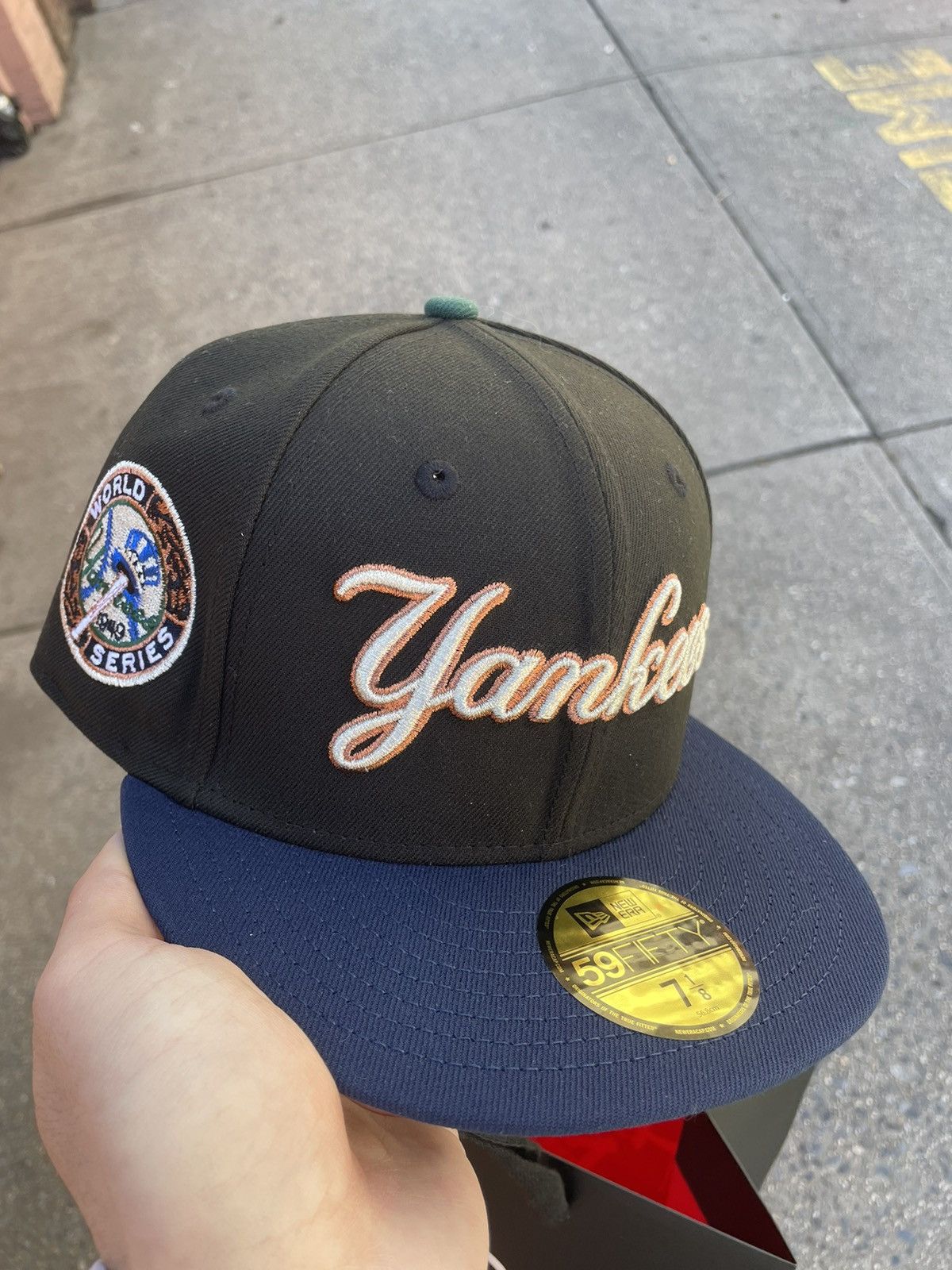 image of Myfitteds x New Era All The Right Rushmore New York Yankees 1949 World Series Pa in Black, Men's