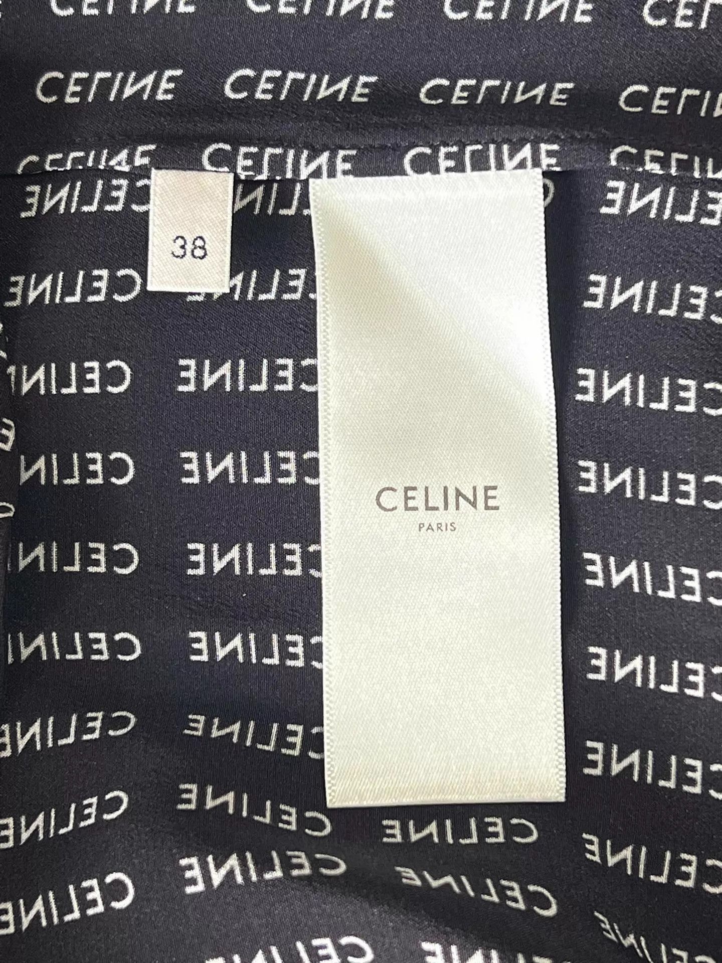 Celine Celine silk dress 38 classic logo print Size S / US 4 / IT 40 - 6 Thumbnail