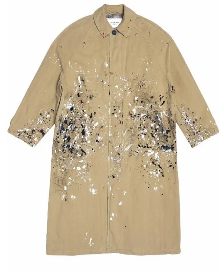 Balenciaga 🔥1 OUT OF 1 🔥Splatter Artistic Car Coat Jacket Size US S / EU 44-46 / 1 - 4 Thumbnail