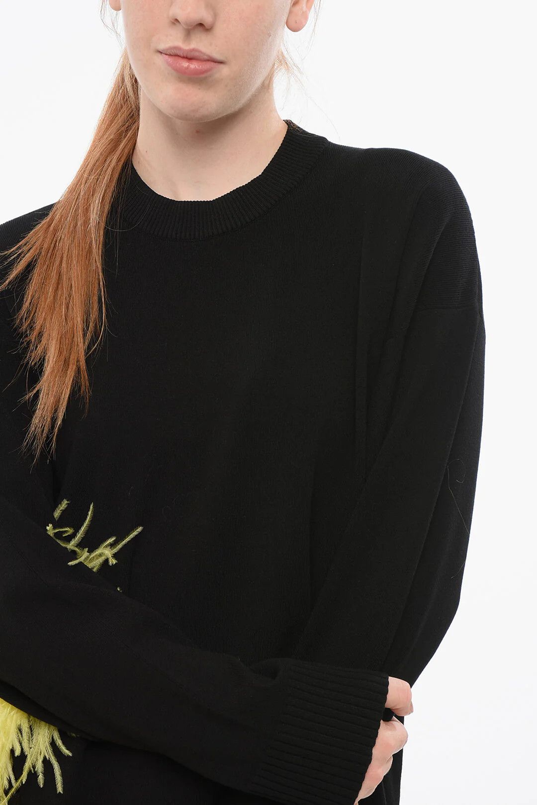 The Attico og1mm0426 Solid-Color Crewneck Sweater in Black Size XS / US 0-2 / IT 36-38 - 4 Thumbnail