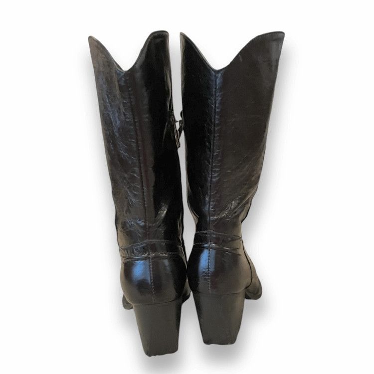 Vintage Vintage Leather Designer Leather Boots Square Toe Size US 9.5 / IT 39.5 - 4 Thumbnail