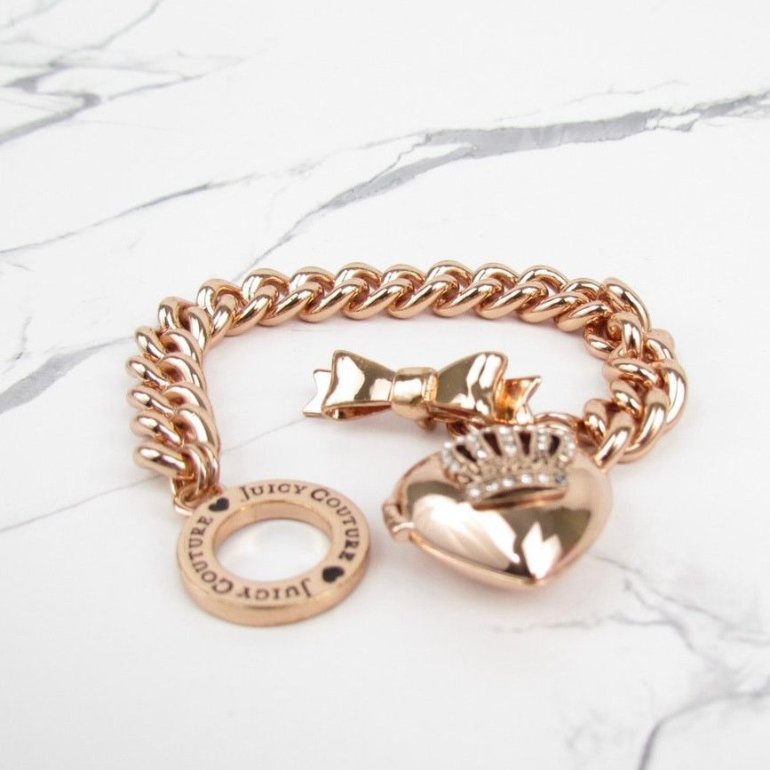 Juicy Couture juicy Couture Bow Toggle Heart Crown Locket Bracelet Size ONE SIZE - 5 Thumbnail